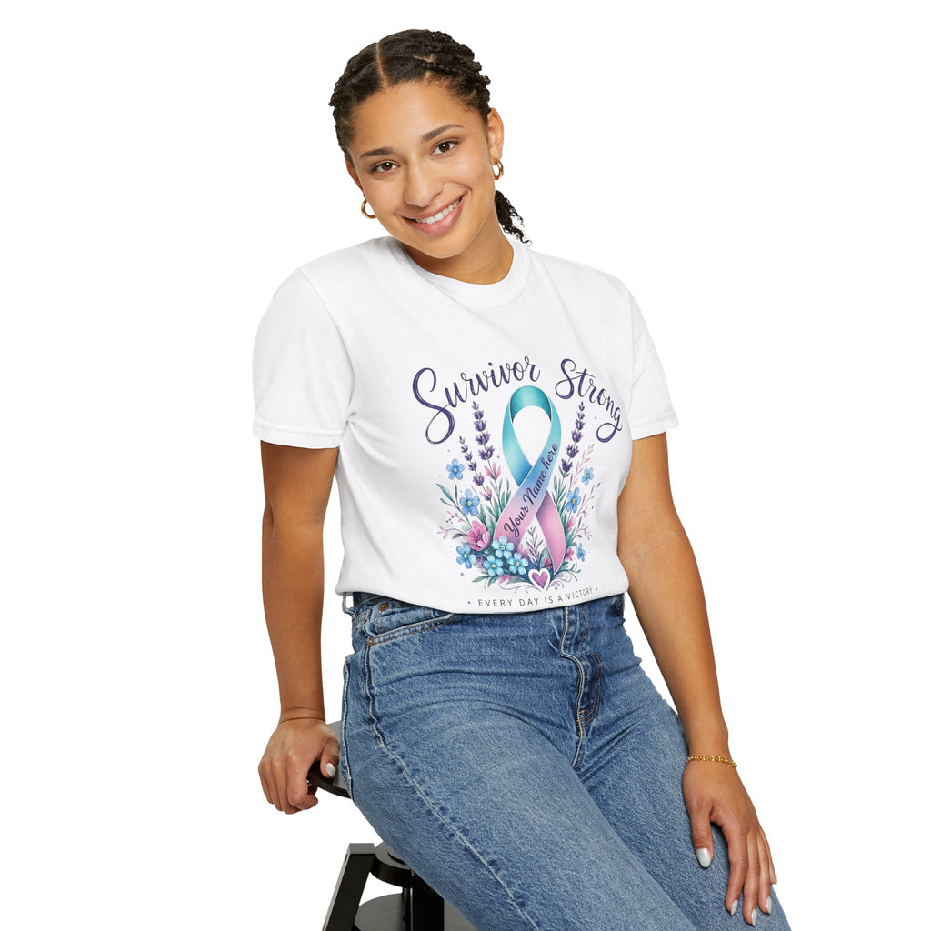 Survivor Strong Ribbon T-Shirt — Thyroid & Awareness Support Tee