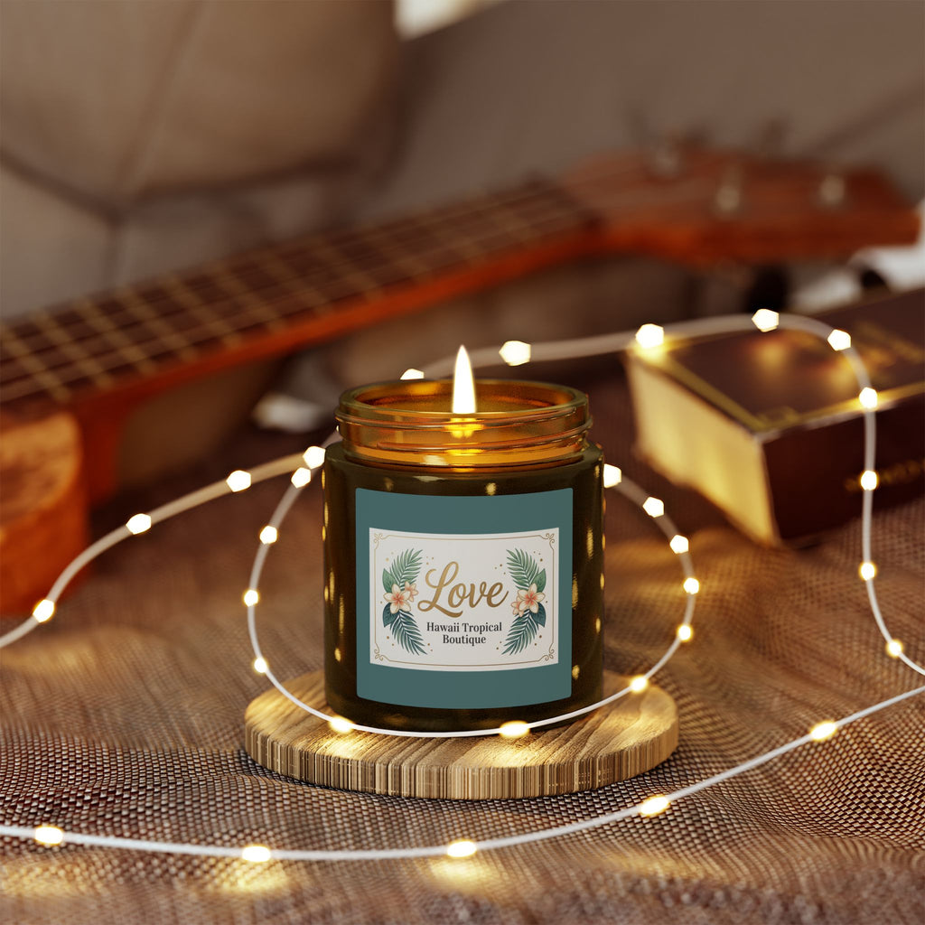 Coconut Apricot Scented Candle — Tropical Boutique Soy Jar (4oz or 9oz)-Love, Hawaii Home Collection