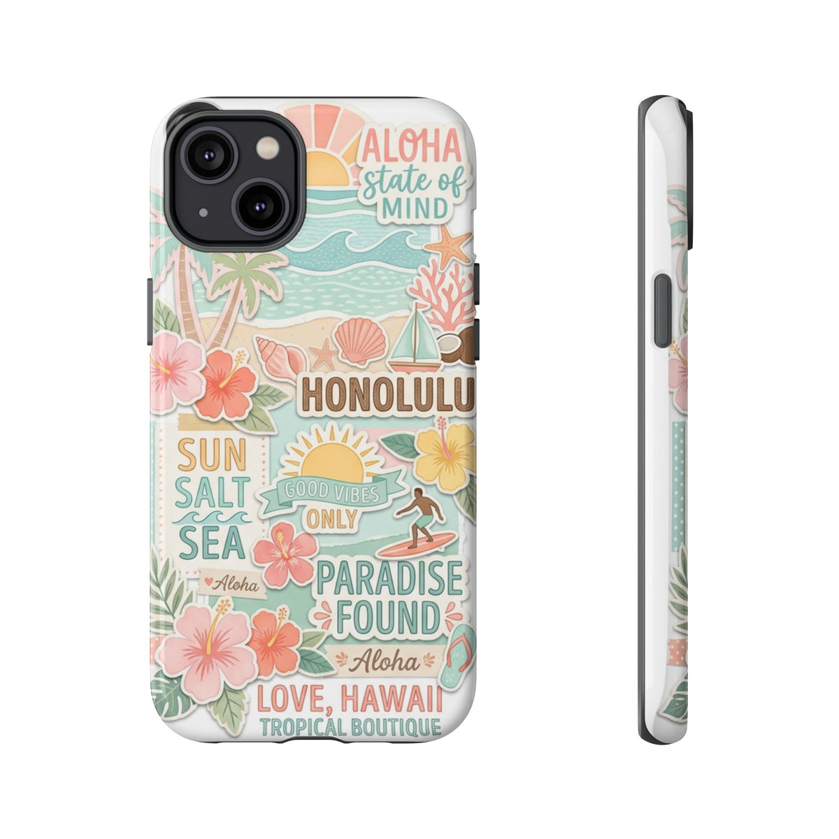 Hawaii Beach Collage Phone Case | Tropical Honolulu Floral Paradise