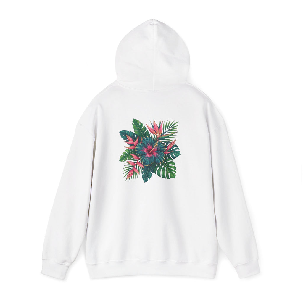 Wahine Tropical Floral Design Hoodie | Hawaiian Hibiscus Palm Leaves