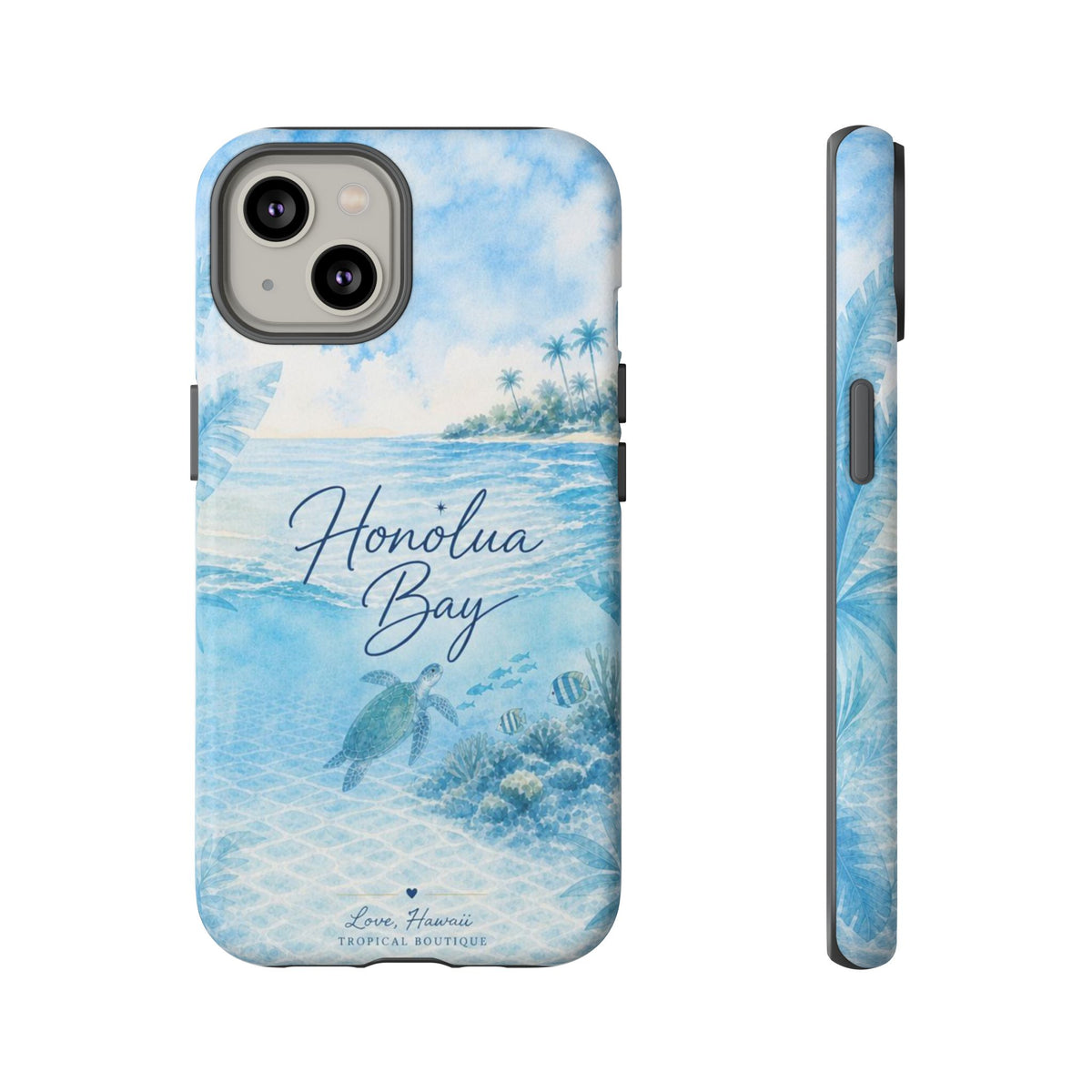 Honolua Bay Hawaii Tough Case | Sea Turtle Ocean Art | Tropical Watercolor Phone Cover