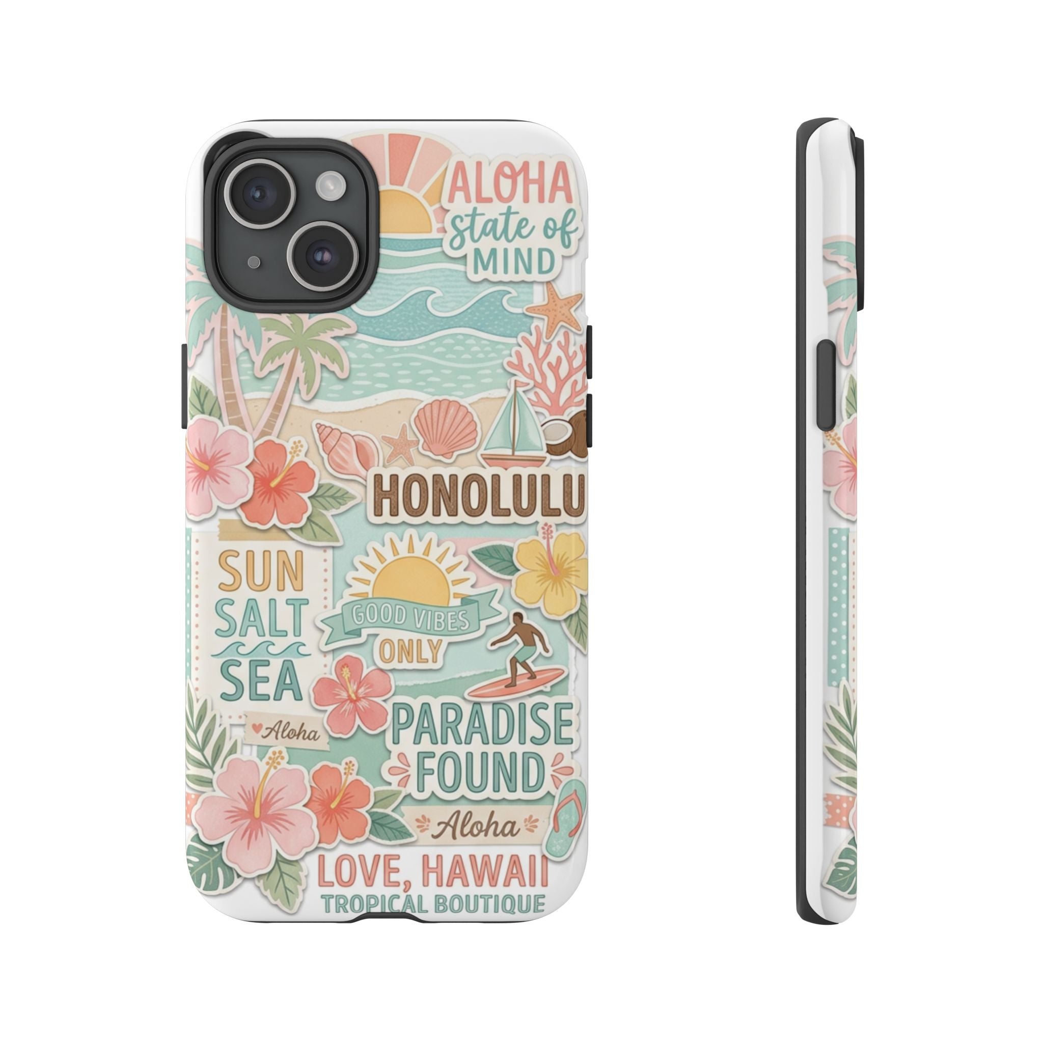 Hawaii Beach Collage Phone Case | Tropical Honolulu Floral Paradise