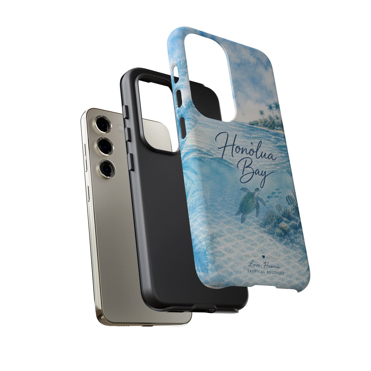 Honolua Bay Hawaii Tough Case | Sea Turtle Ocean Art | Tropical Watercolor Phone Cover