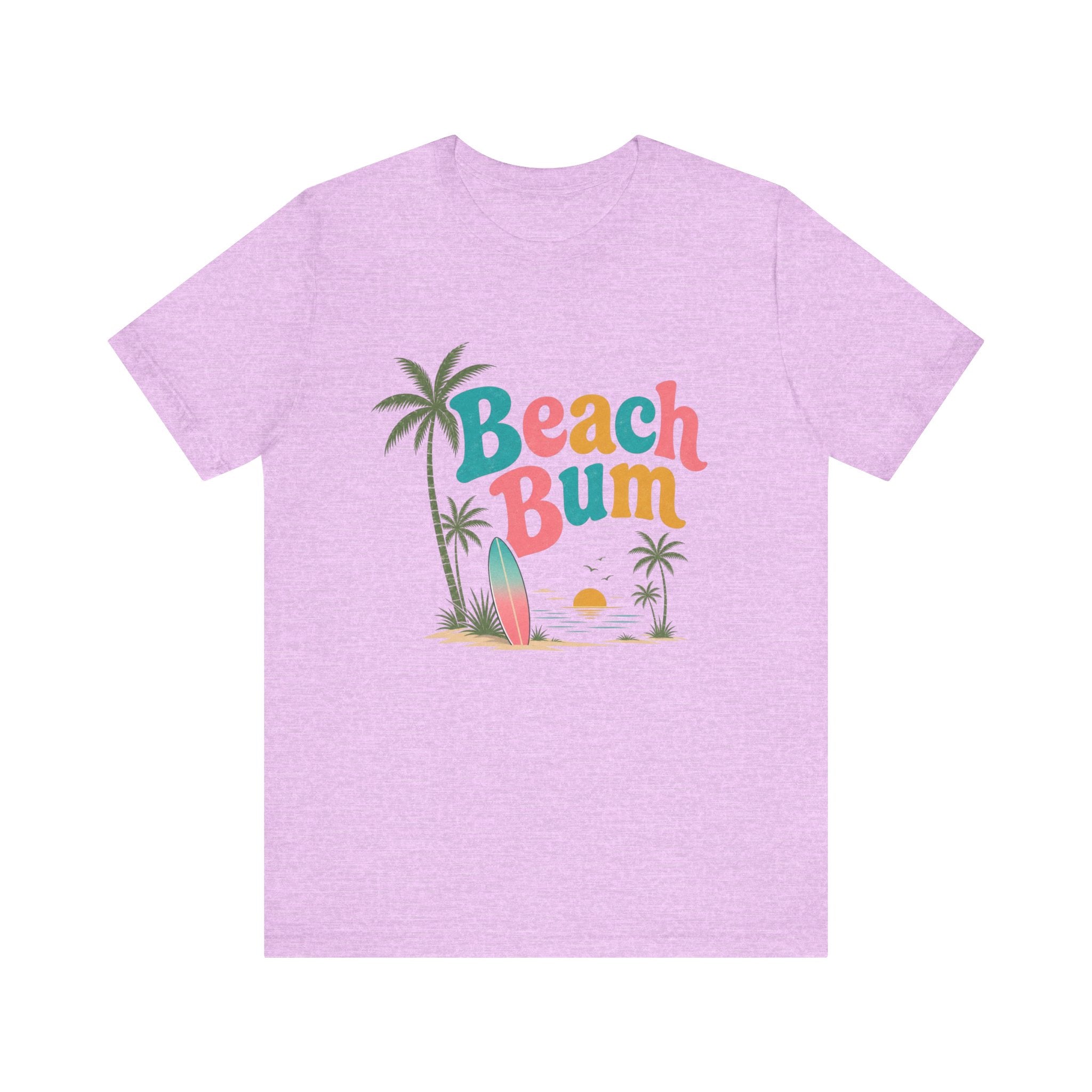 Beach Bum graphic tee | Surfboard palm tree sunset T-Shirt