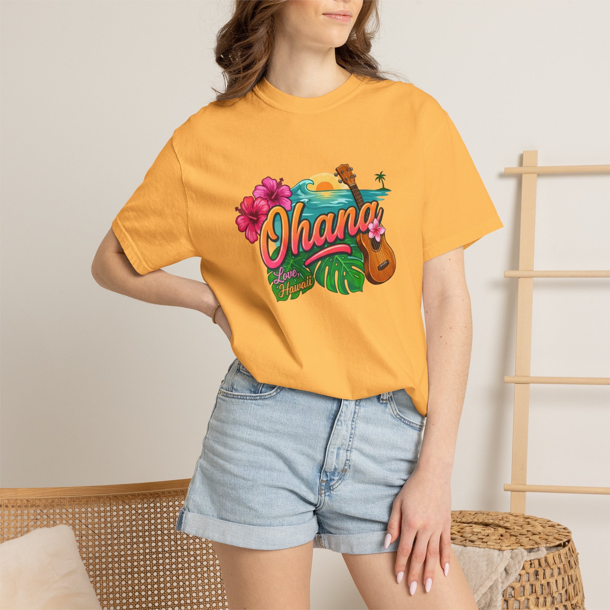 Ohana Tropical Sunset Tee-Love, Hawaii Collection