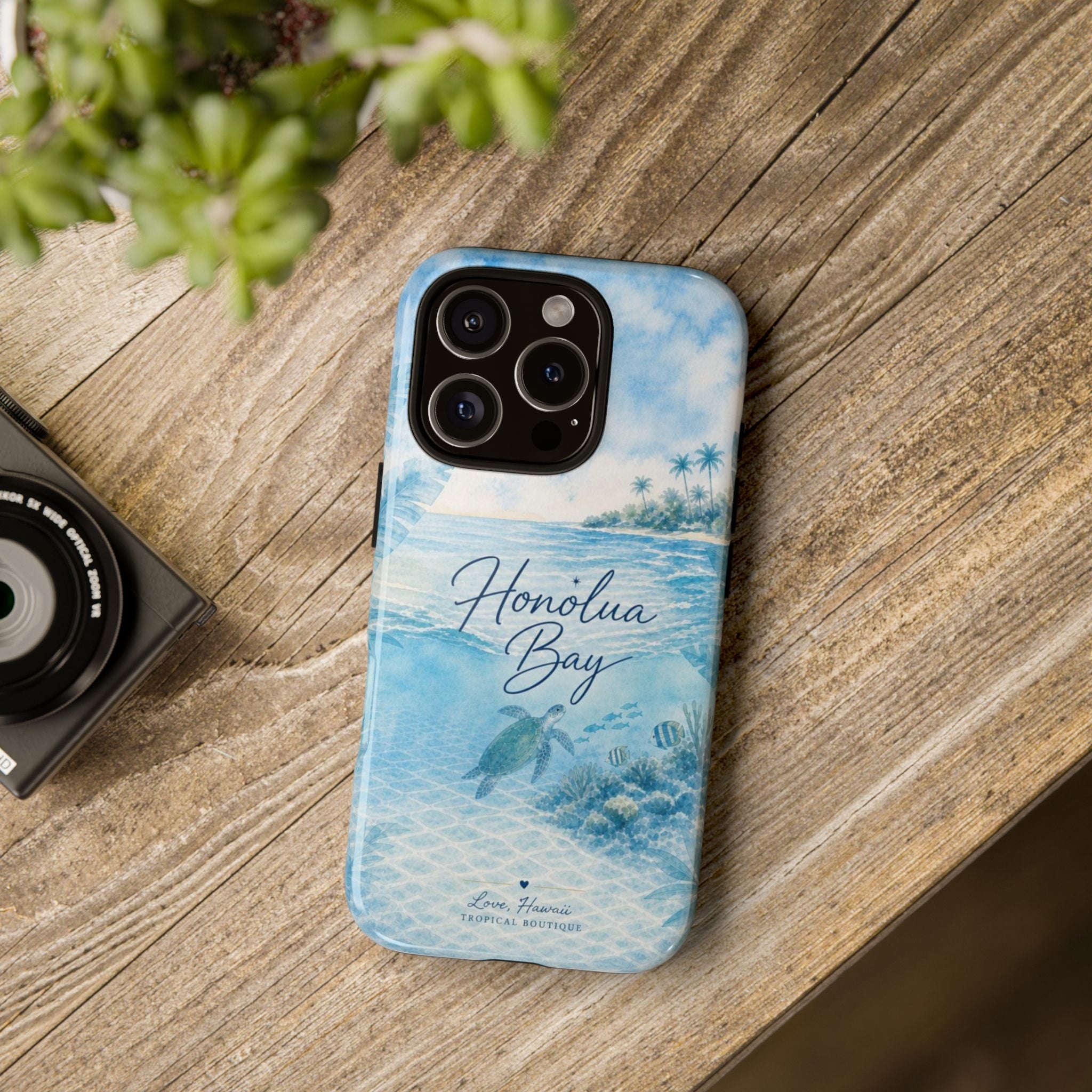 Honolua Bay Hawaii Tough Case | Sea Turtle Ocean Art | Tropical Watercolor Phone Cover
