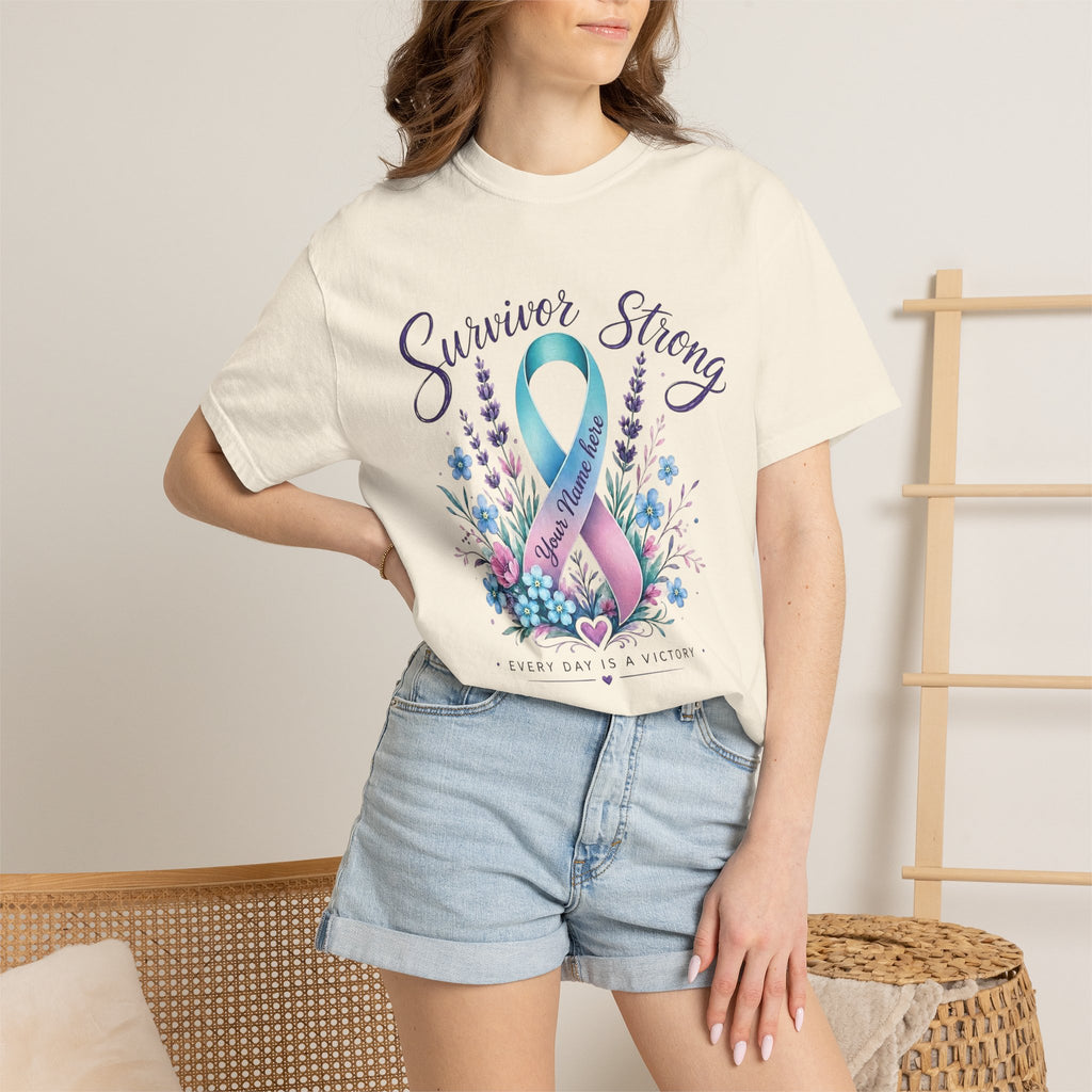 Survivor Strong Ribbon T-Shirt — Thyroid & Awareness Support Tee