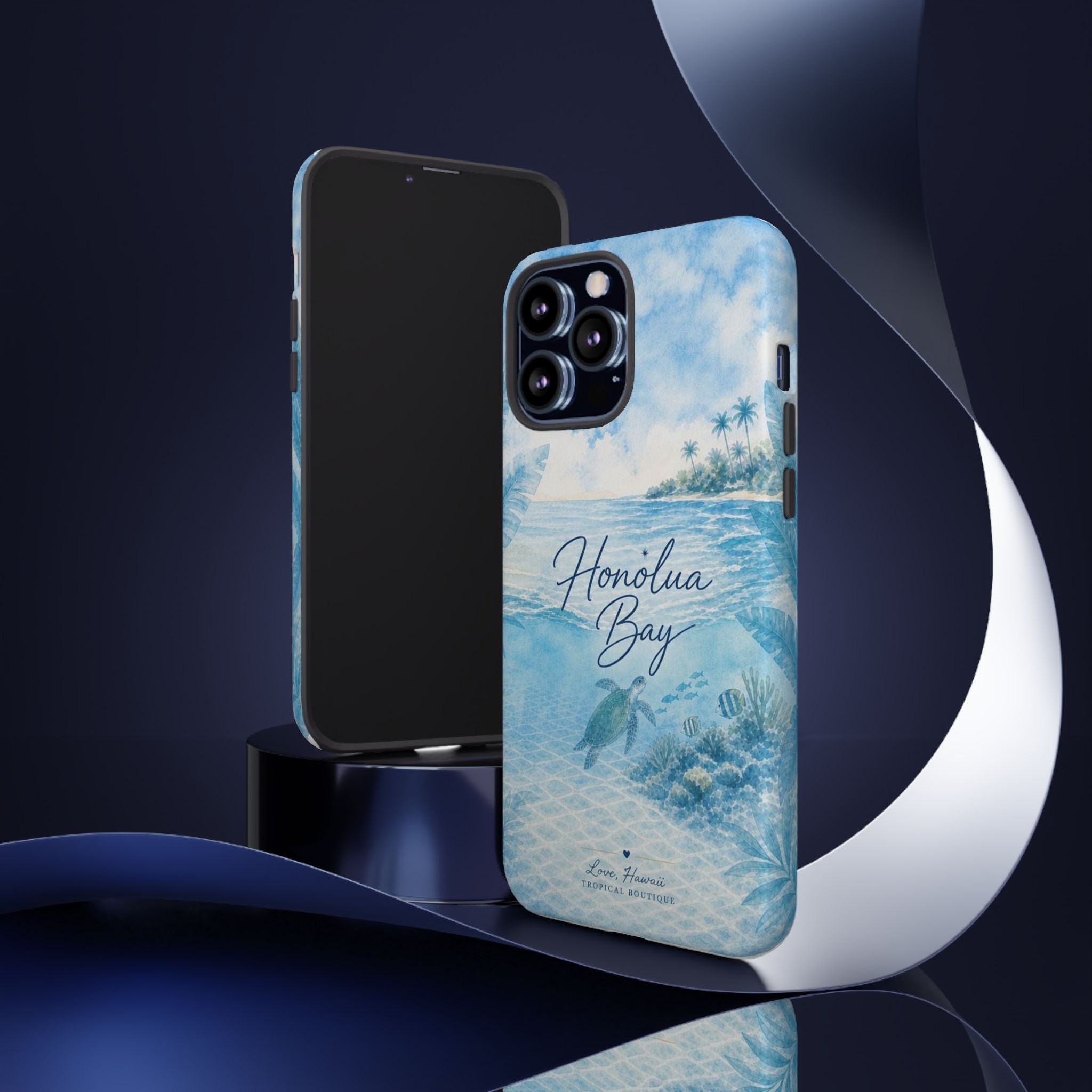 Honolua Bay Hawaii Tough Case | Sea Turtle Ocean Art | Tropical Watercolor Phone Cover