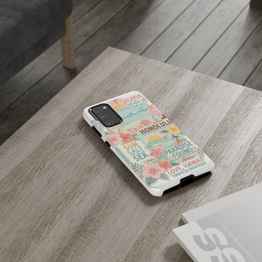 Hawaii Beach Collage Phone Case | Tropical Honolulu Floral Paradise