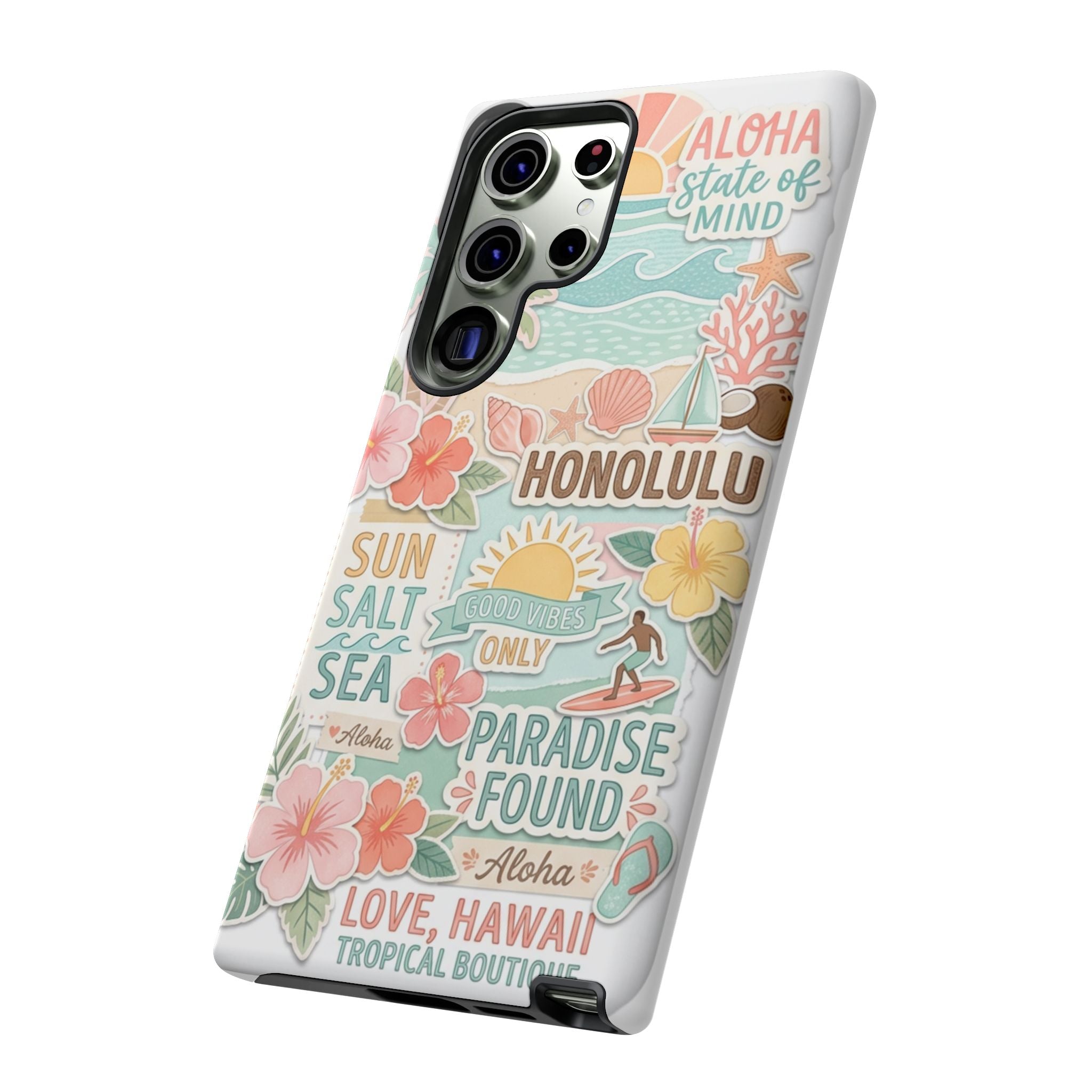 Hawaii Beach Collage Phone Case | Tropical Honolulu Floral Paradise