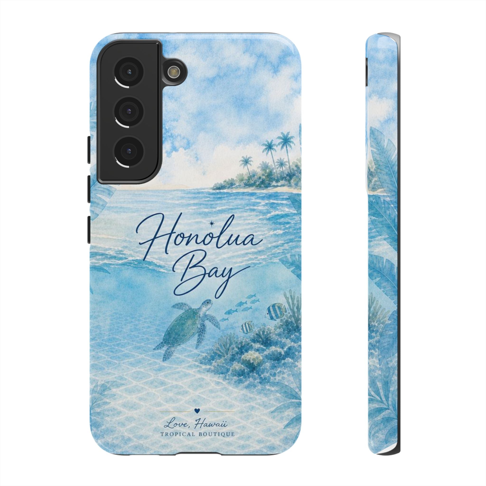 Honolua Bay Hawaii Tough Case | Sea Turtle Ocean Art | Tropical Watercolor Phone Cover