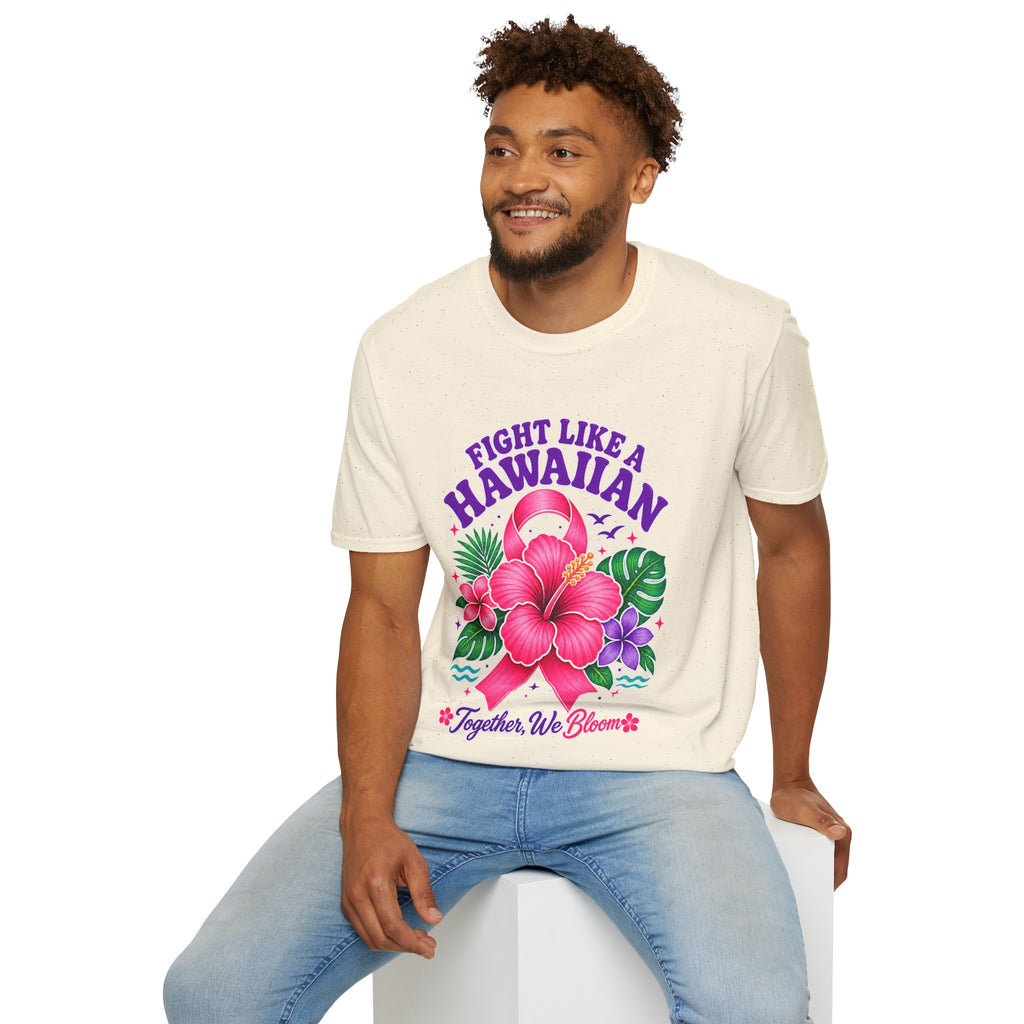 Fight Like a Hawaiian T-Shirt – Floral Breast Cancer Awareness Tee (Together We Bloom)