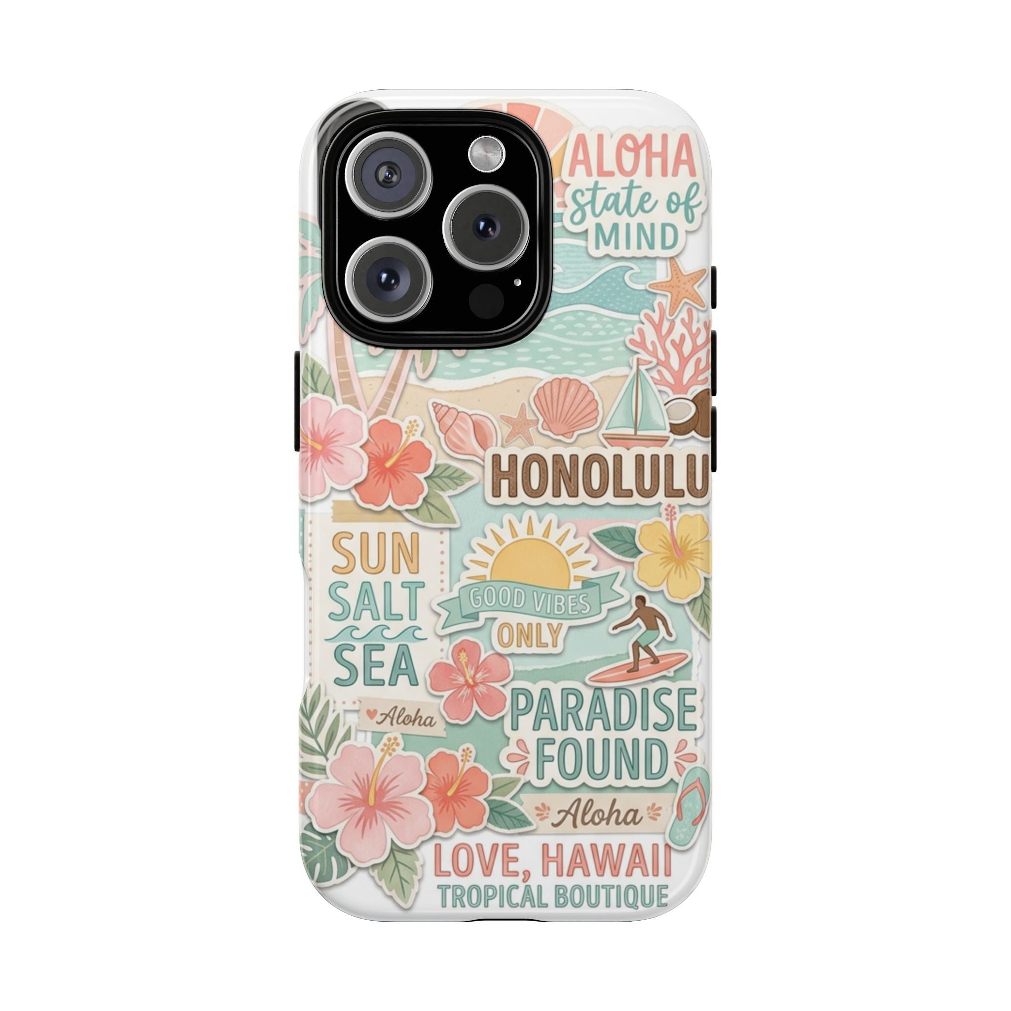 Hawaii Beach Collage Phone Case | Tropical Honolulu Floral Paradise