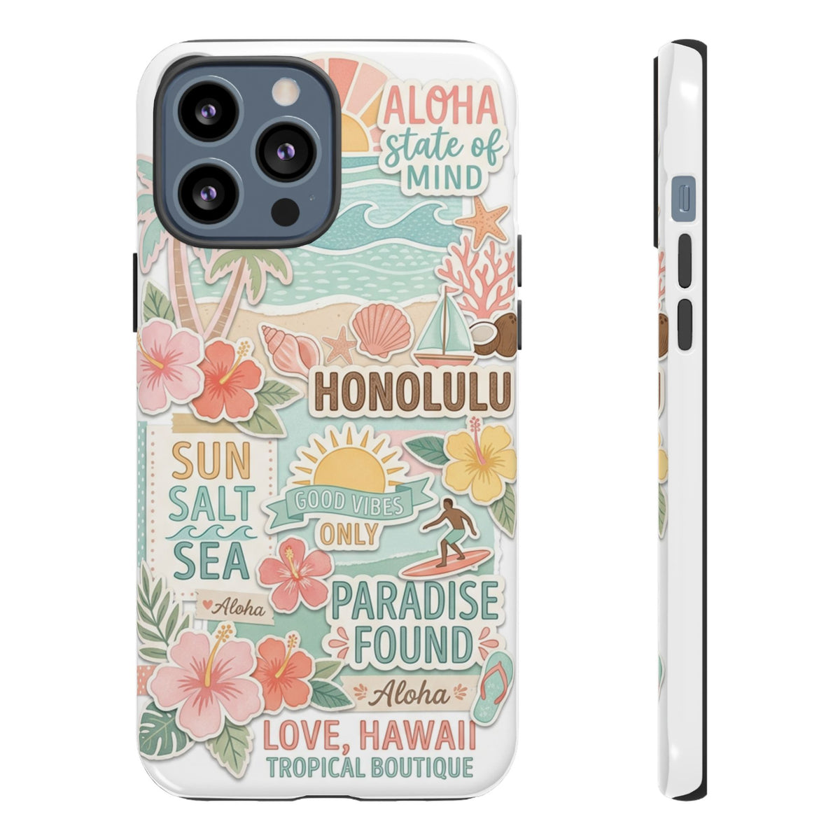 Hawaii Beach Collage Phone Case | Tropical Honolulu Floral Paradise