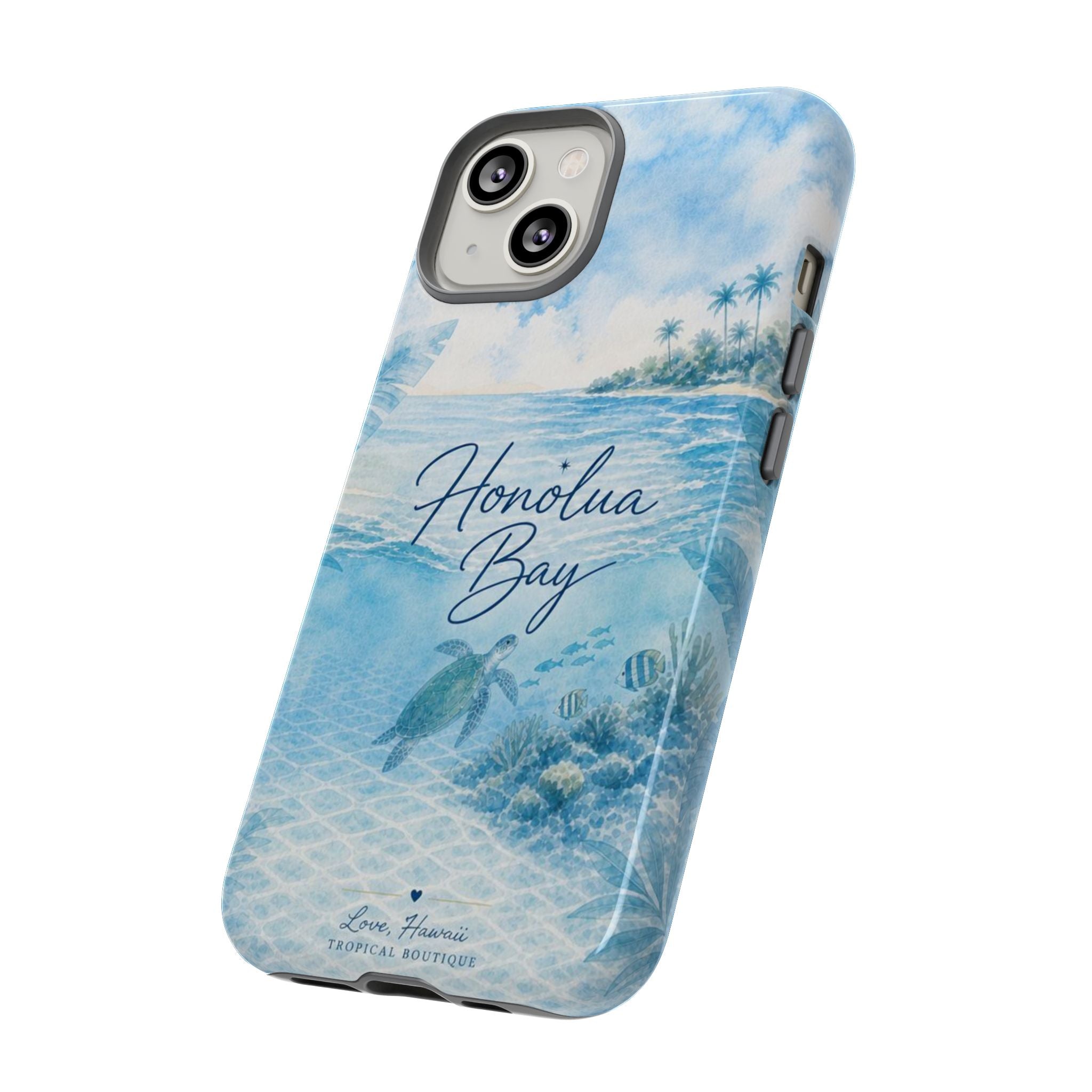 Honolua Bay Hawaii Tough Case | Sea Turtle Ocean Art | Tropical Watercolor Phone Cover