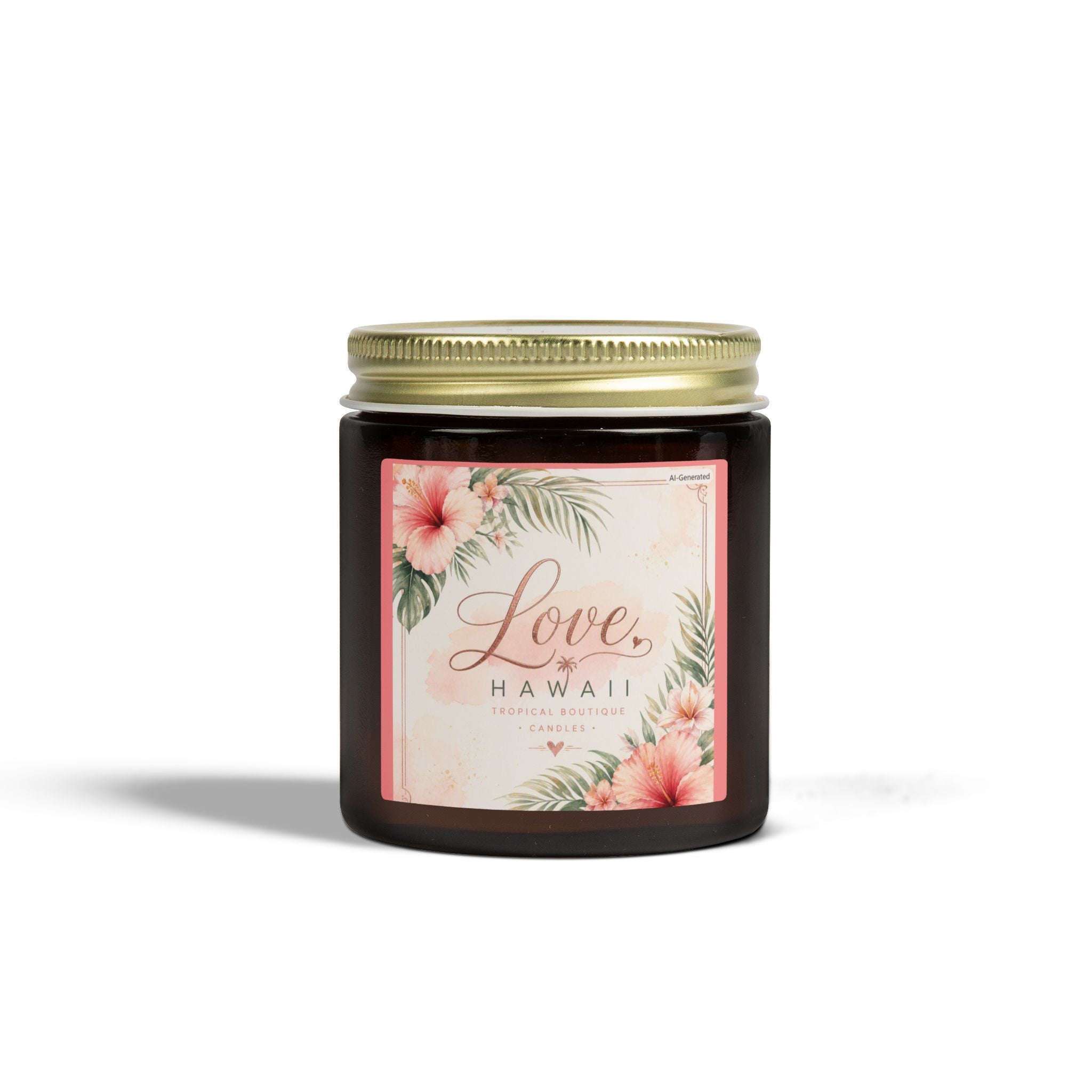Coconut Apricot Scented Candle — Tropical Boutique Soy Jar (4oz or 9oz)-Love, Hawaii Home Collection