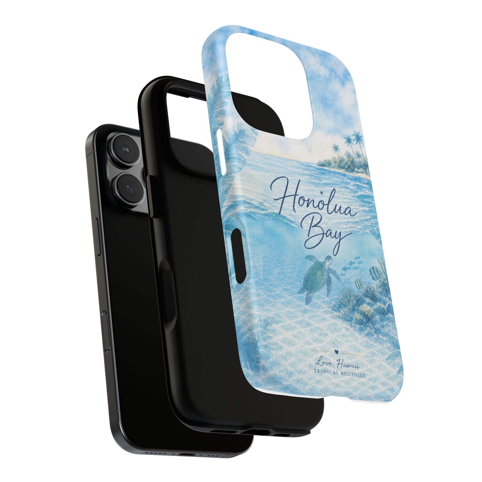 Honolua Bay Hawaii Tough Case | Sea Turtle Ocean Art | Tropical Watercolor Phone Cover