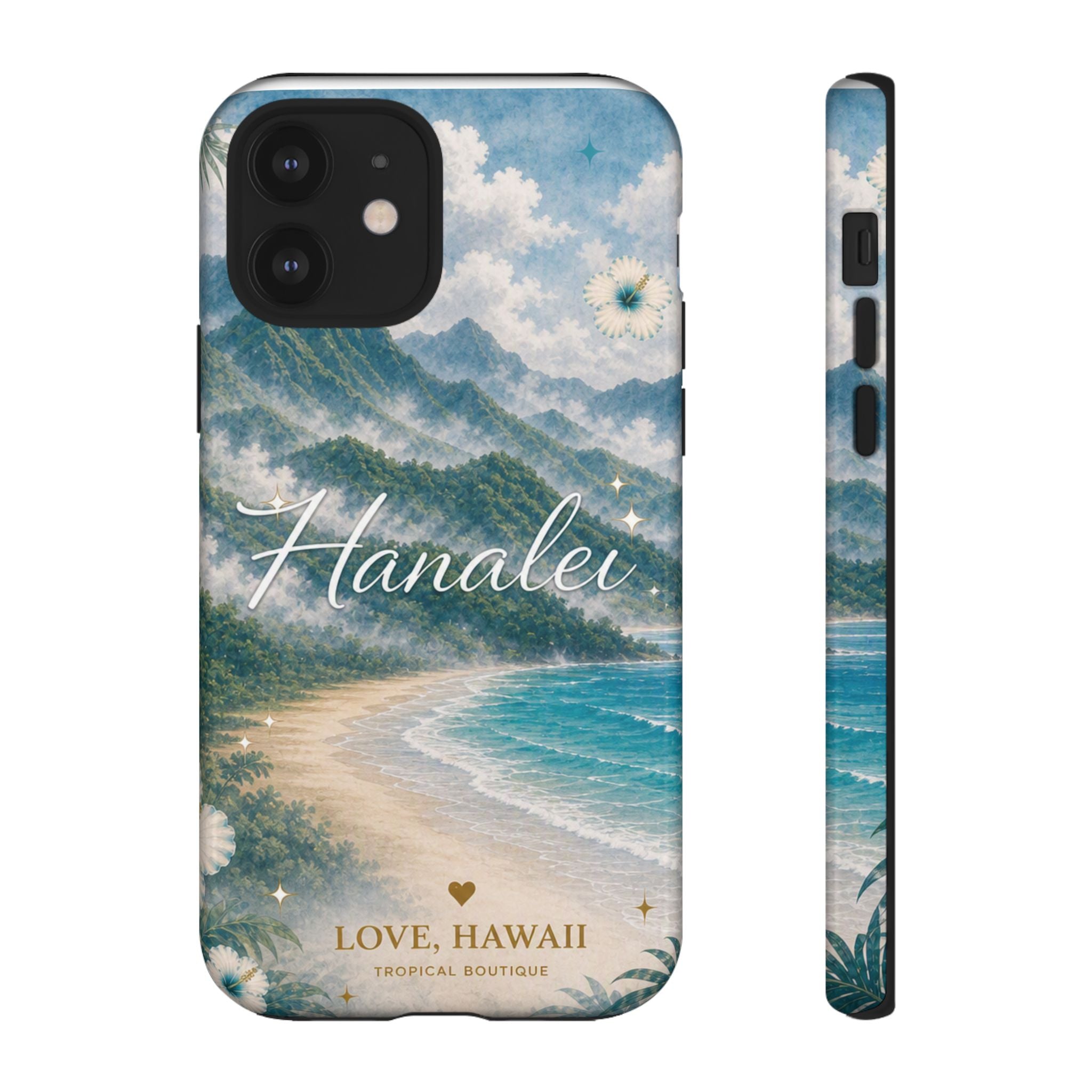 Hanalei Coastal Mist Hawaii Phone Case| Watercolor Tropical Art Tough Case, Love Hawaii Boutique Gift