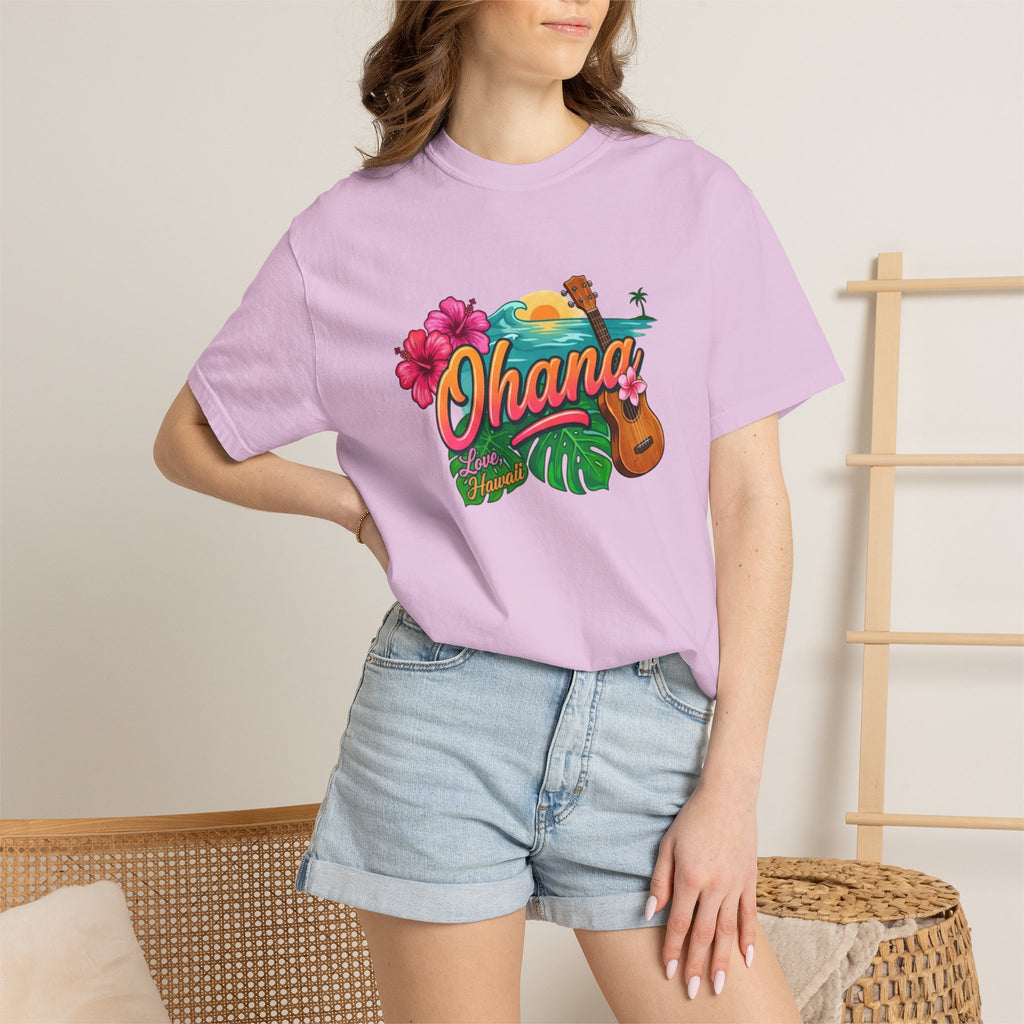 Ohana Tropical Sunset Tee-Love, Hawaii Collection