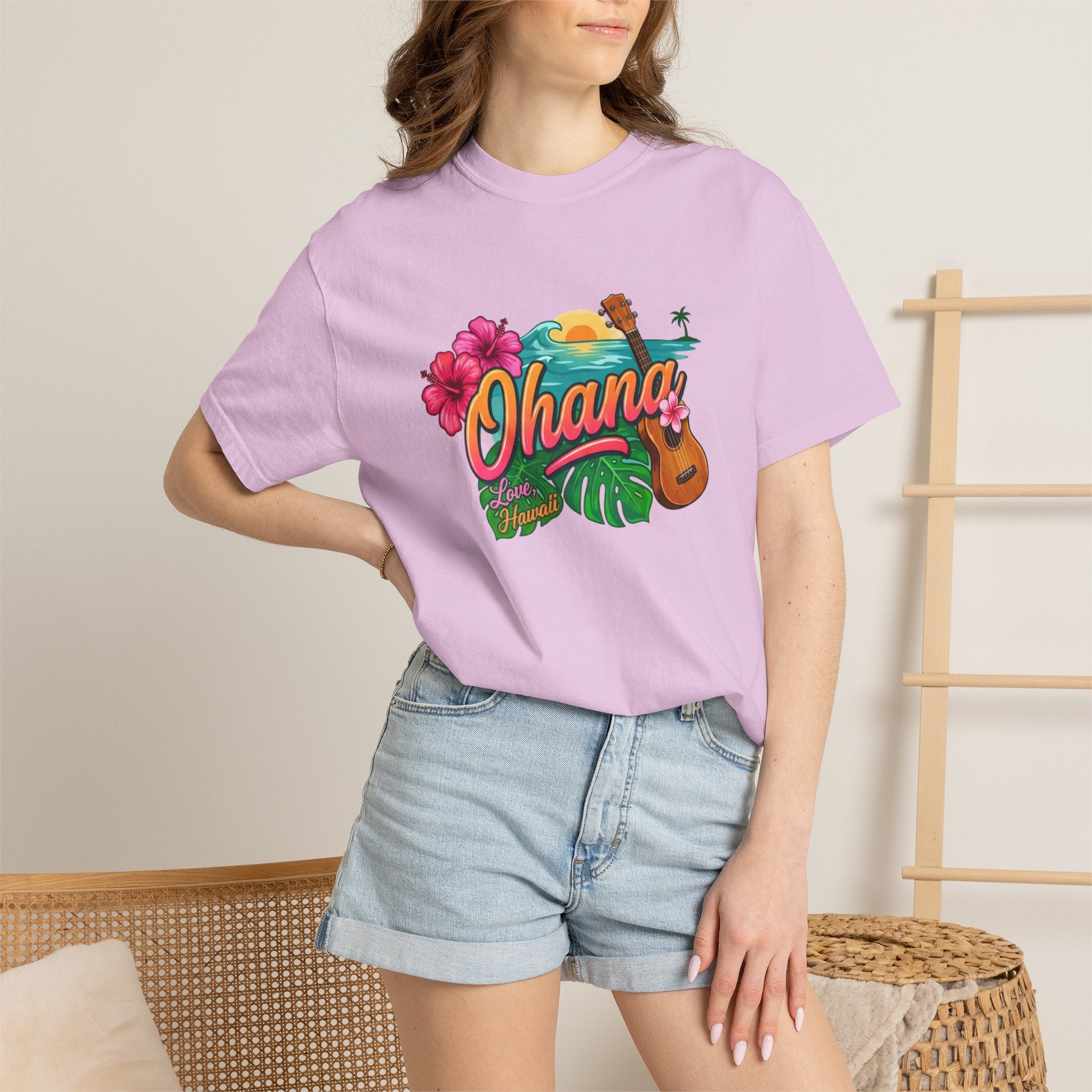 Ohana Tropical Sunset Tee-Love, Hawaii Collection
