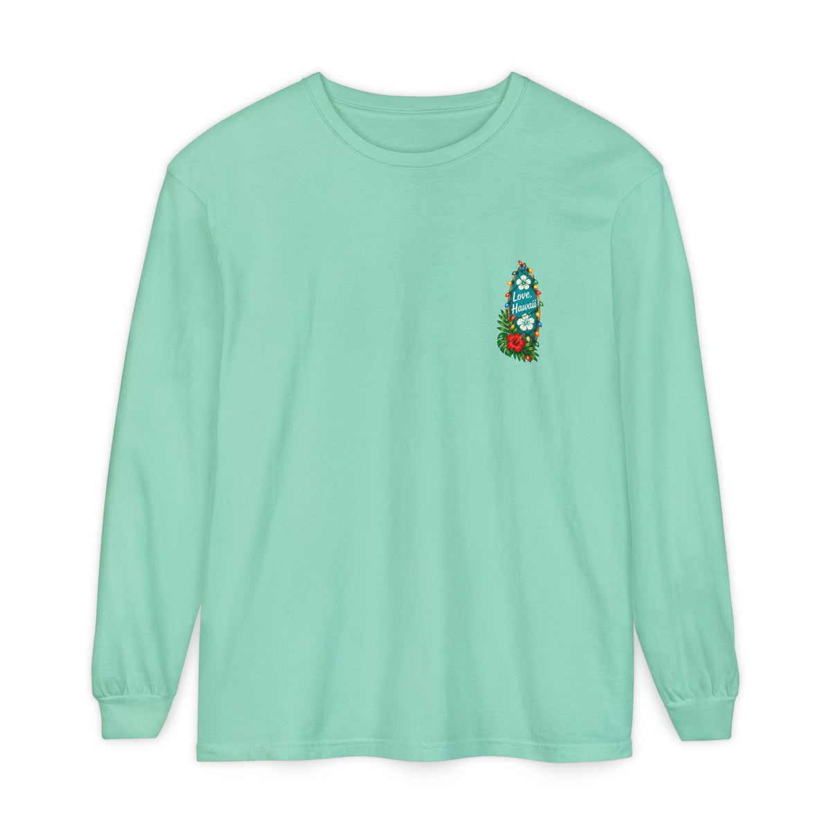 Mele Kalikimaka Long Sleeve Shirt | Hawaiian Christmas Shirt | Tropical Holiday Tee | Comfort Colors Christmas Beach Shirt | Love Hawaii
