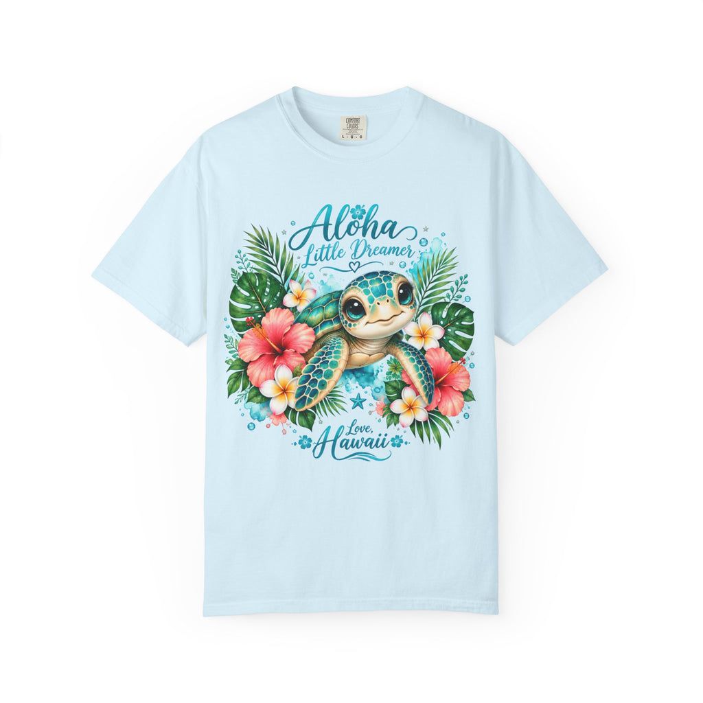 Aloha Little Dreamer| Sea turtle T-Shirt | Hawaiian floral tropical design