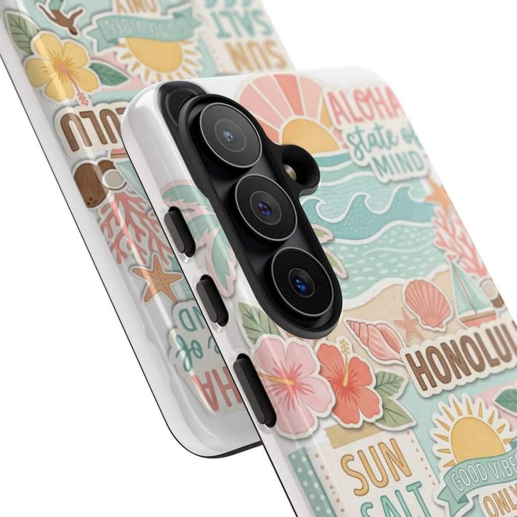 Hawaii Beach Collage Phone Case | Tropical Honolulu Floral Paradise