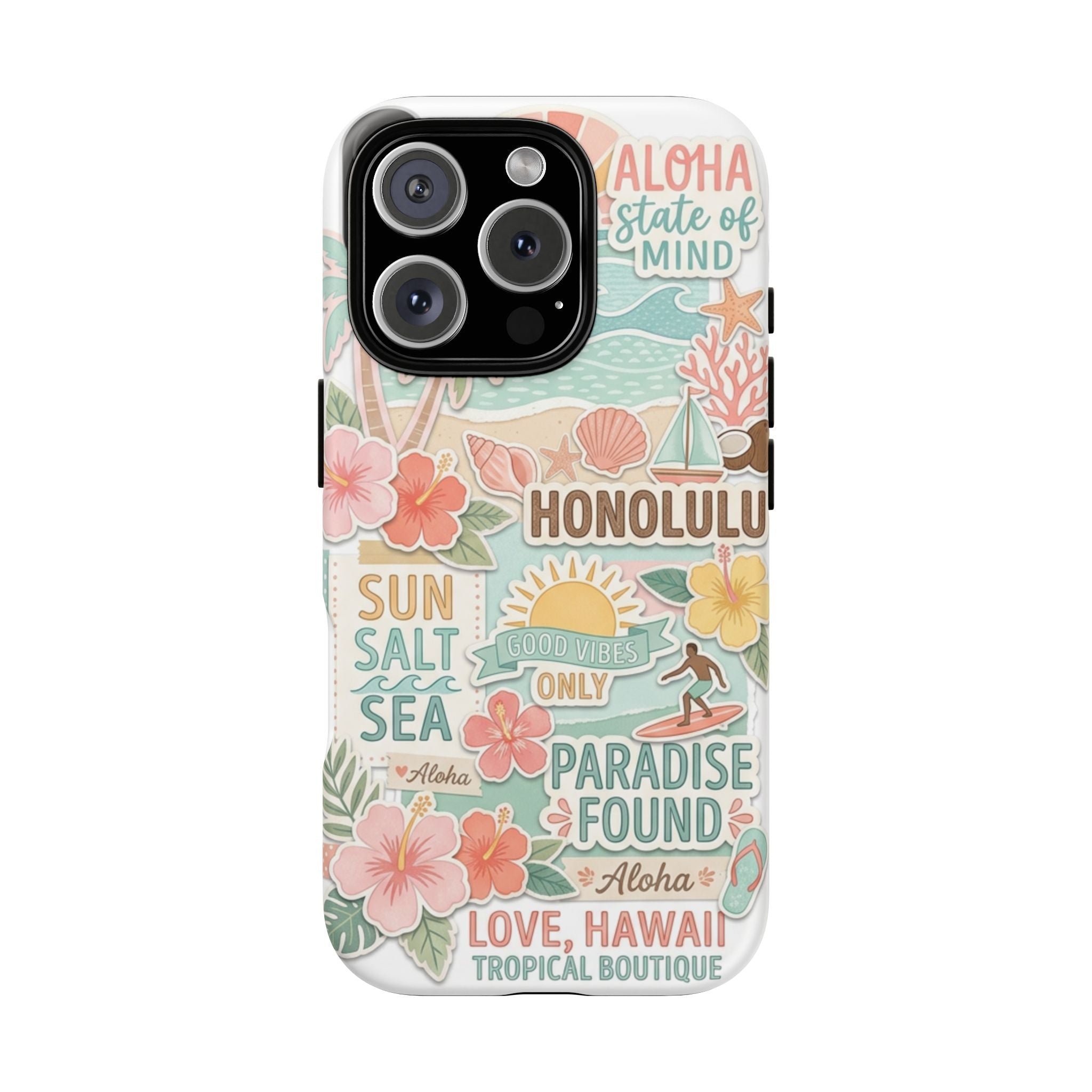 Hawaii Beach Collage Phone Case | Tropical Honolulu Floral Paradise