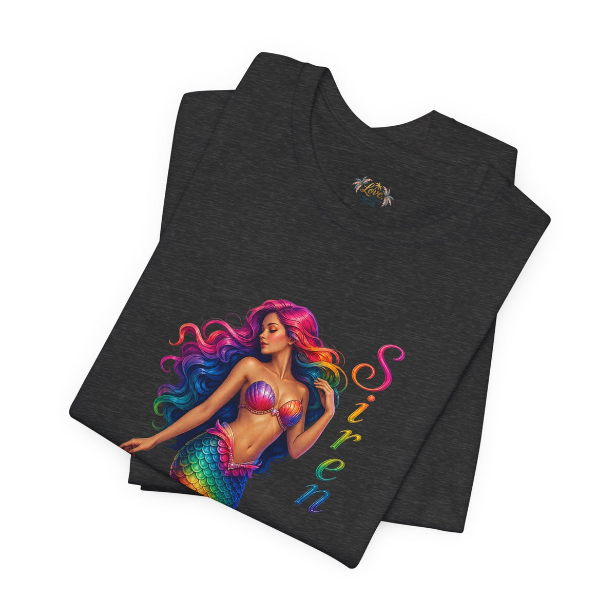 Rainbow Mermaid Siren Song Tee | Colorful Mermaid Illustration T-Shirt