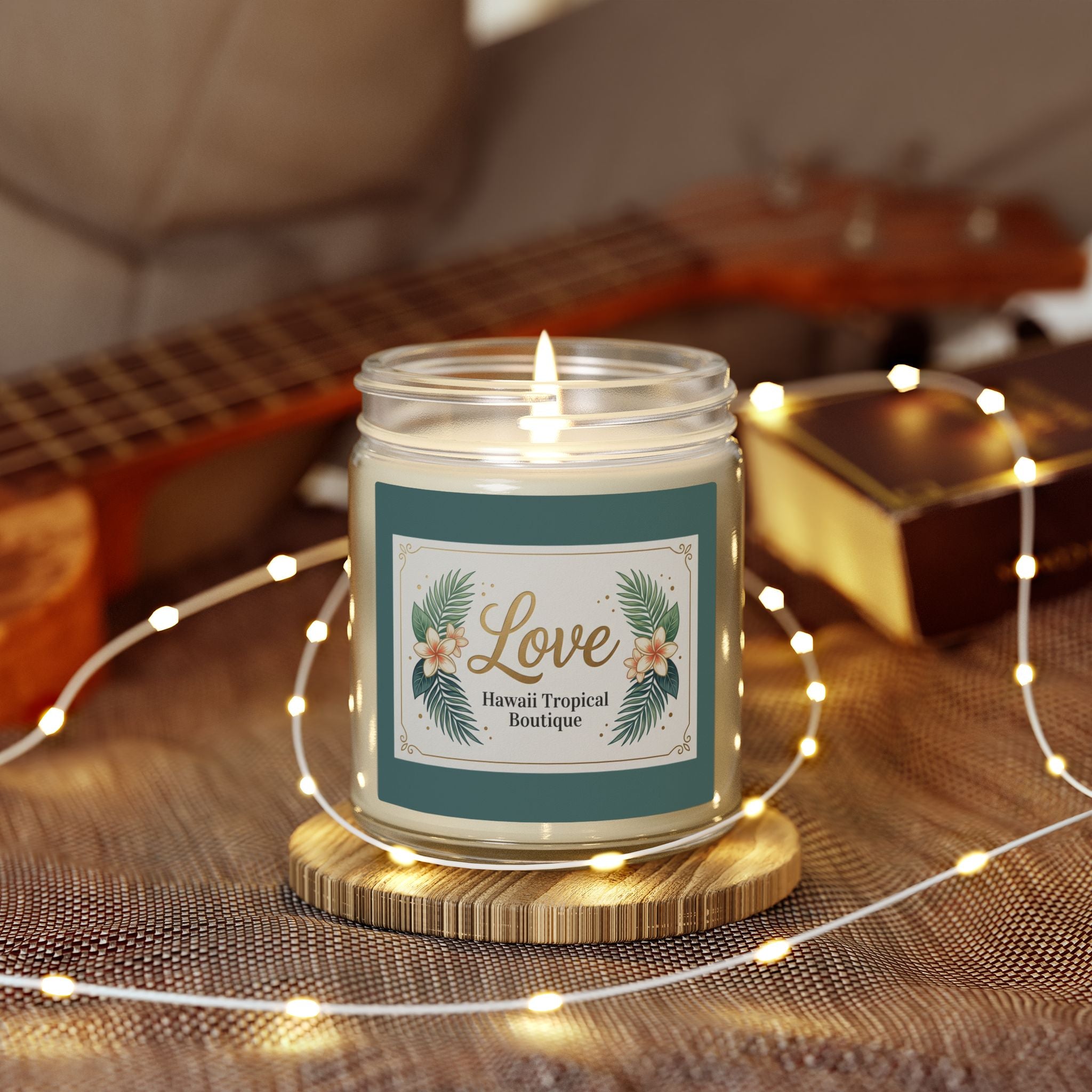 Coconut Apricot Scented Candle — Tropical Boutique Soy Jar (4oz or 9oz)-Love, Hawaii Home Collection