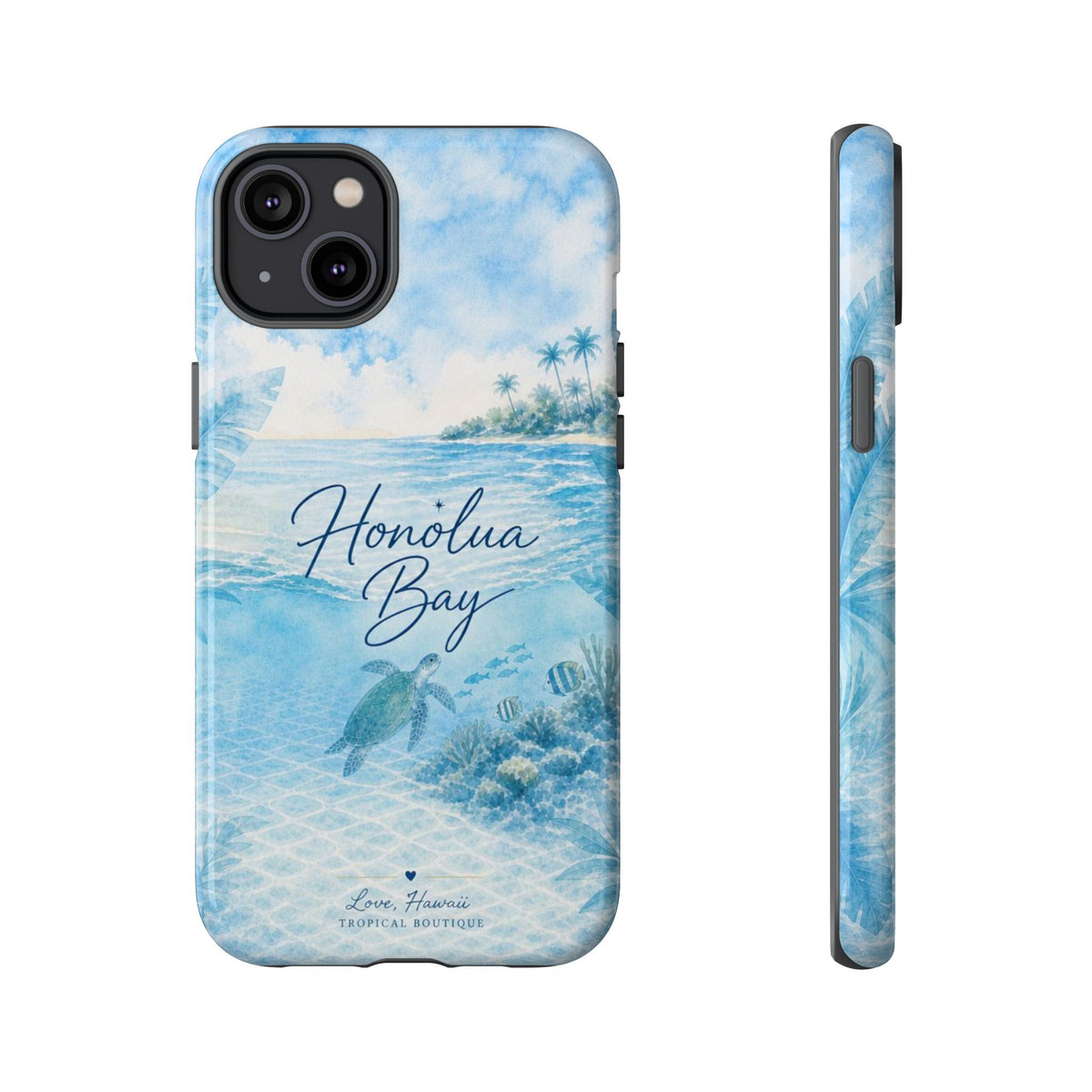 Honolua Bay Hawaii Tough Case | Sea Turtle Ocean Art | Tropical Watercolor Phone Cover