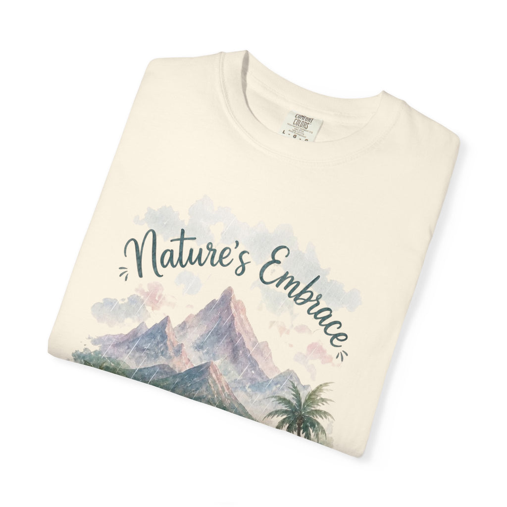 Nature's Embrace Mountain & Tropical Floral T-Shirt