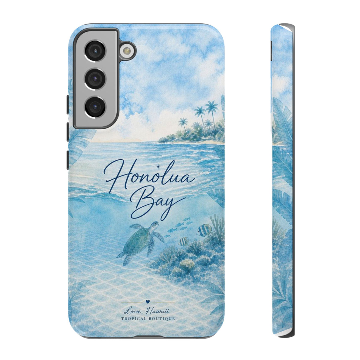 Honolua Bay Hawaii Tough Case | Sea Turtle Ocean Art | Tropical Watercolor Phone Cover