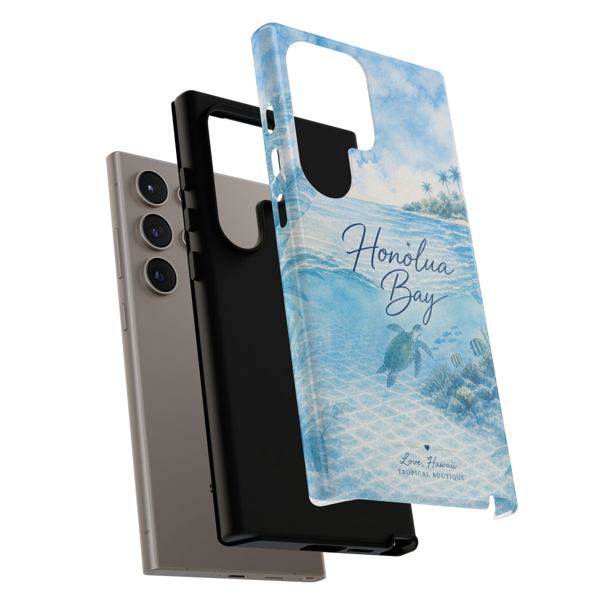 Honolua Bay Hawaii Tough Case | Sea Turtle Ocean Art | Tropical Watercolor Phone Cover