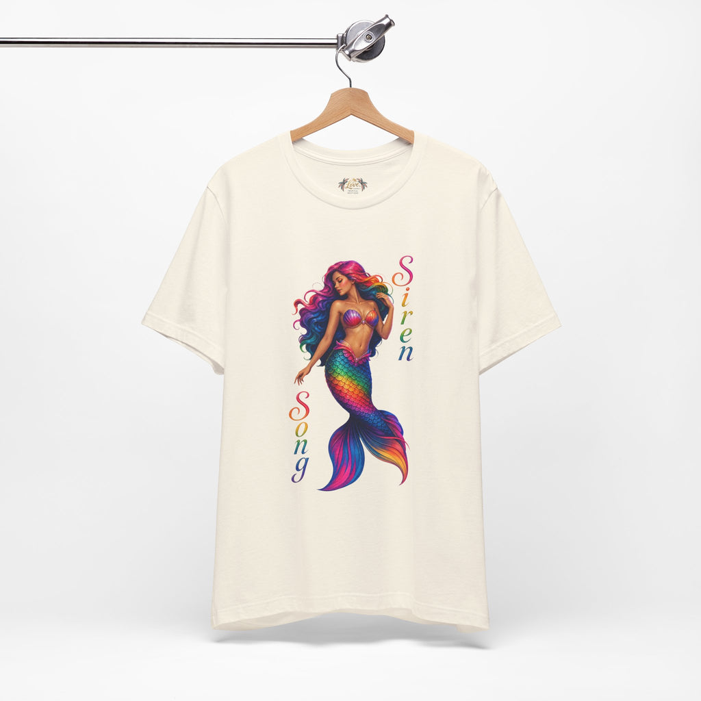 Rainbow Mermaid Siren Song Tee | Colorful Mermaid Illustration T-Shirt