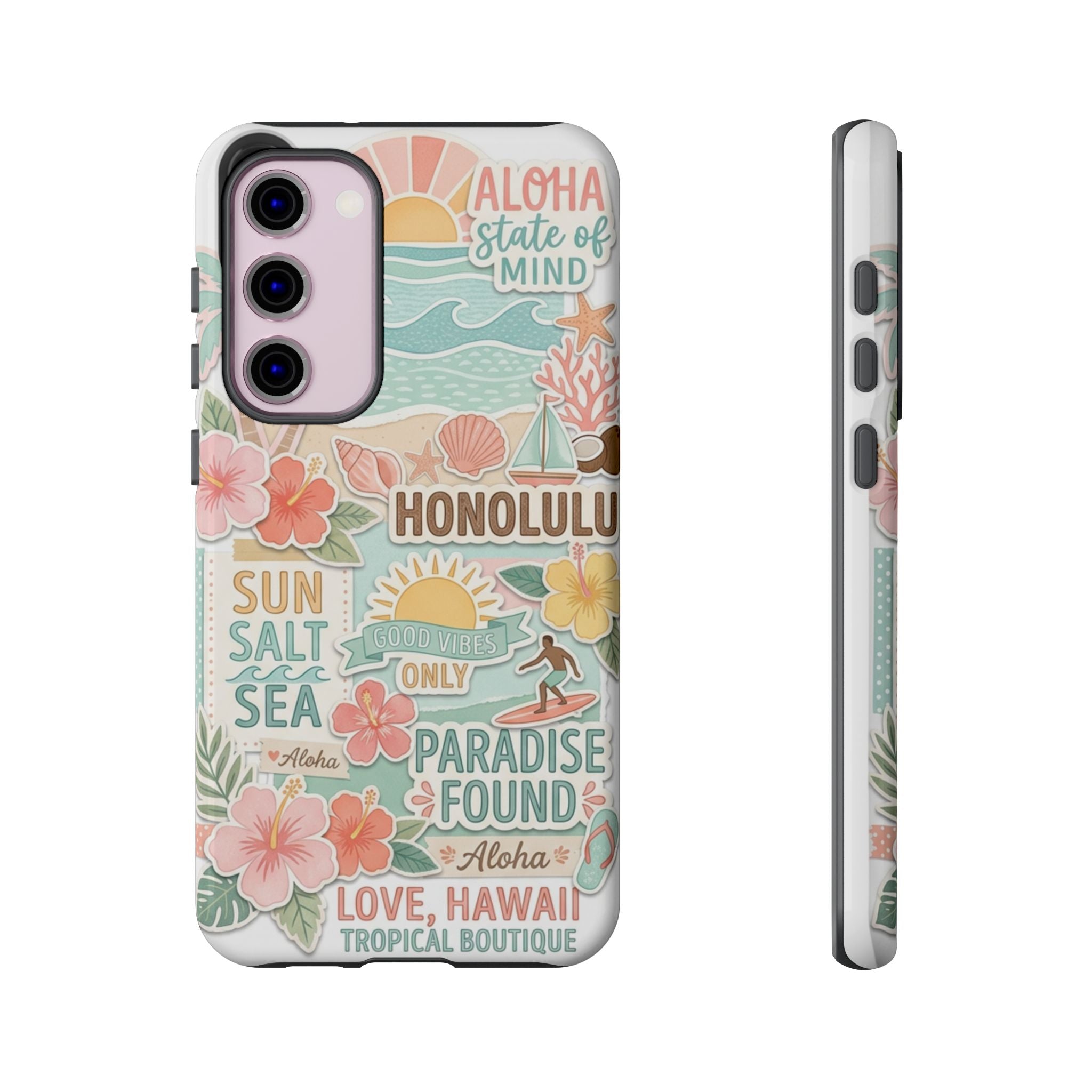Hawaii Beach Collage Phone Case | Tropical Honolulu Floral Paradise