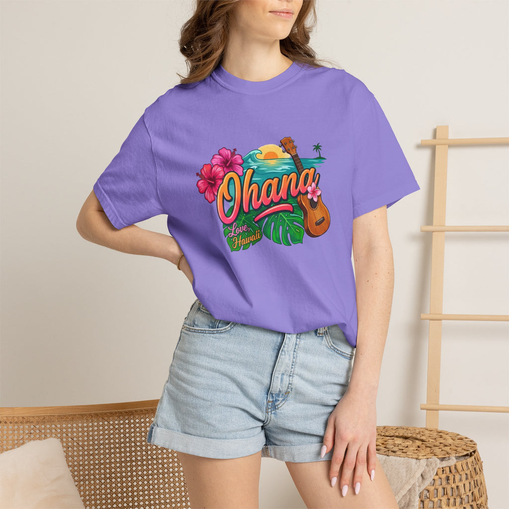 Ohana Tropical Sunset Tee-Love, Hawaii Collection