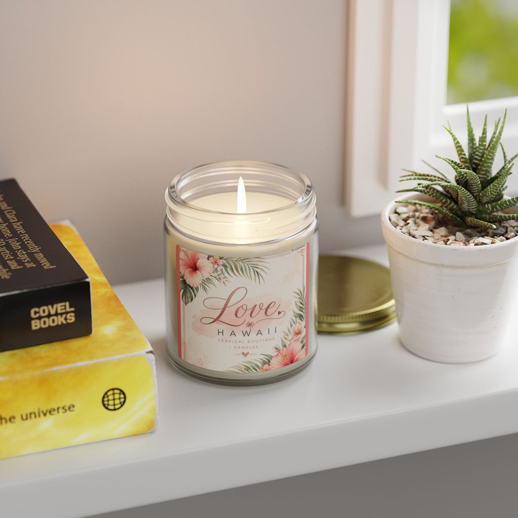 Coconut Apricot Scented Candle — Tropical Boutique Soy Jar (4oz or 9oz)-Love, Hawaii Home Collection