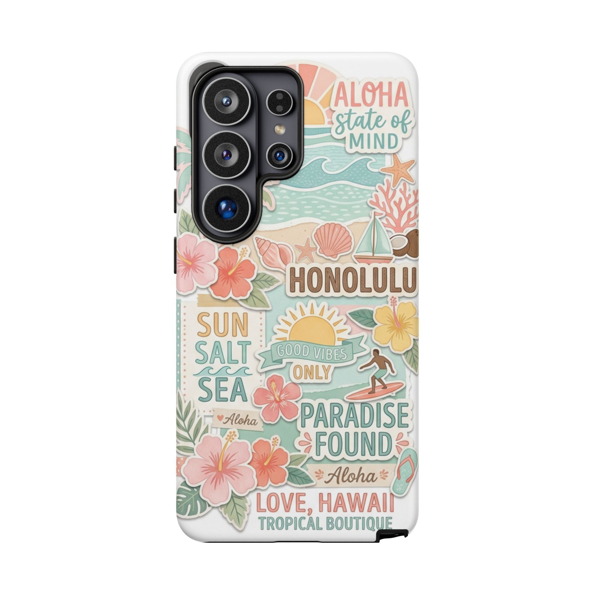 Hawaii Beach Collage Phone Case | Tropical Honolulu Floral Paradise