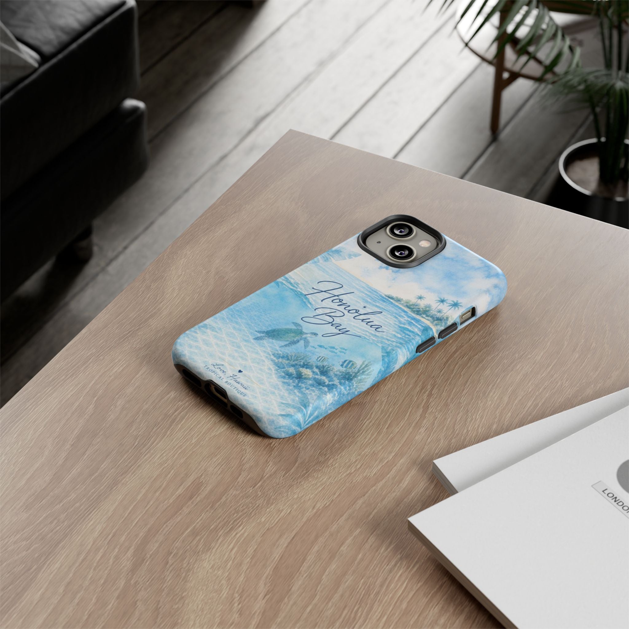 Honolua Bay Hawaii Tough Case | Sea Turtle Ocean Art | Tropical Watercolor Phone Cover