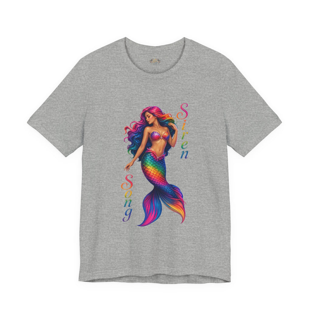 Rainbow Mermaid Siren Song Tee | Colorful Mermaid Illustration T-Shirt