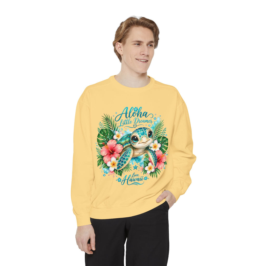 Aloha Little Dreamer Sea Turtle Sweatshirt | Hawaii Floral Beach Vibes