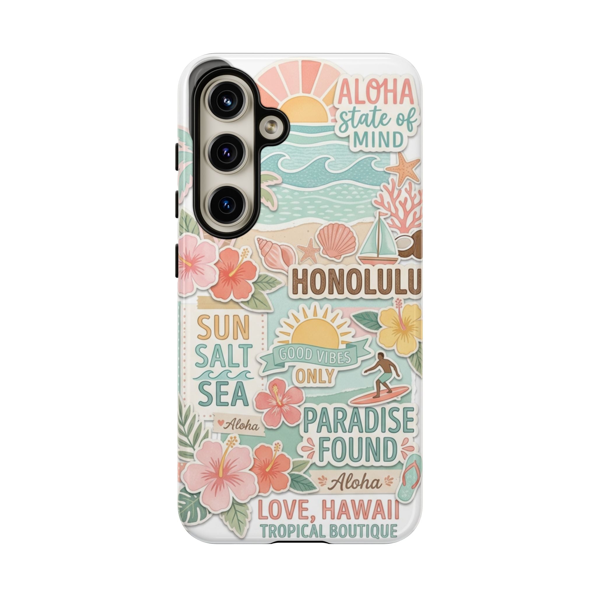 Hawaii Beach Collage Phone Case | Tropical Honolulu Floral Paradise