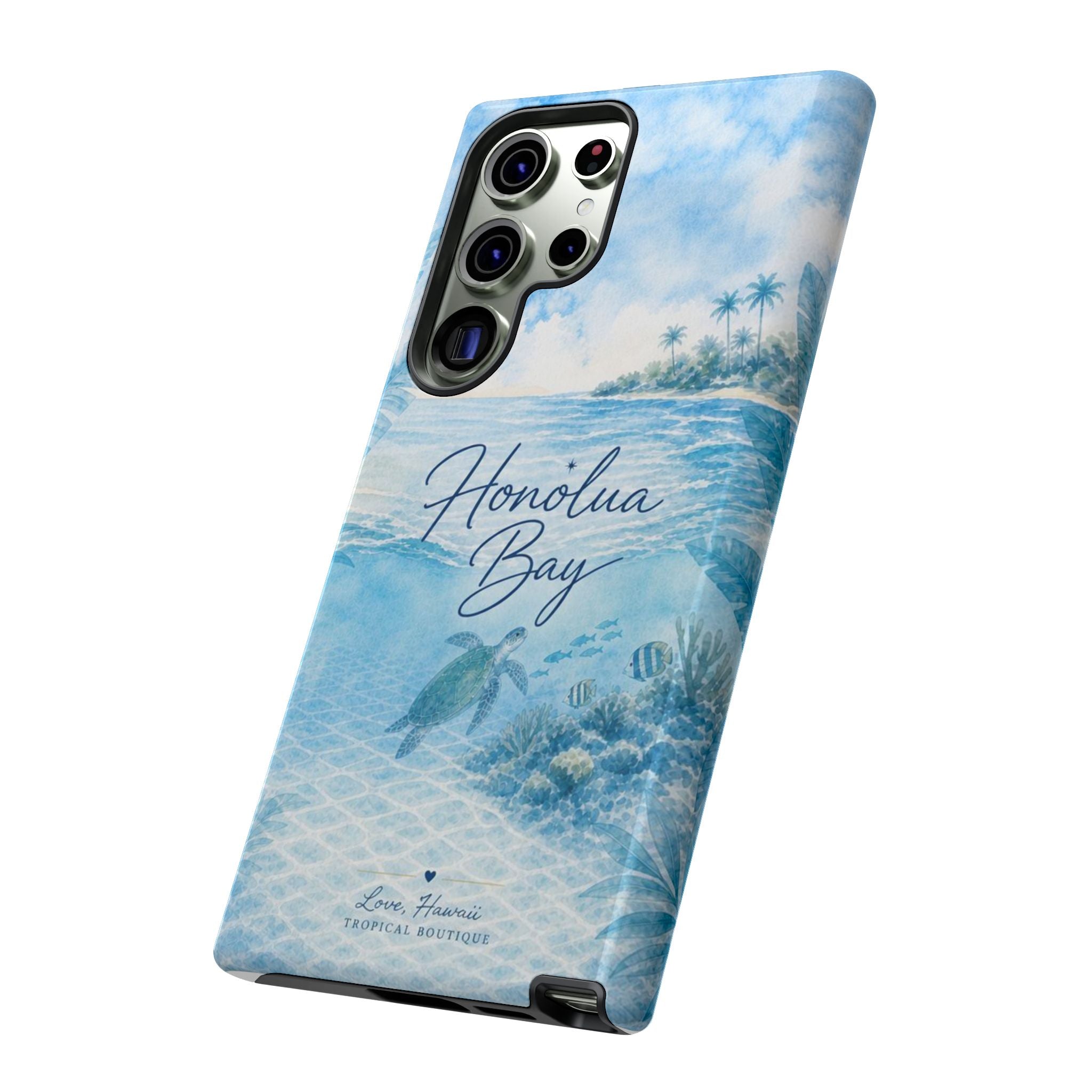 Honolua Bay Hawaii Tough Case | Sea Turtle Ocean Art | Tropical Watercolor Phone Cover