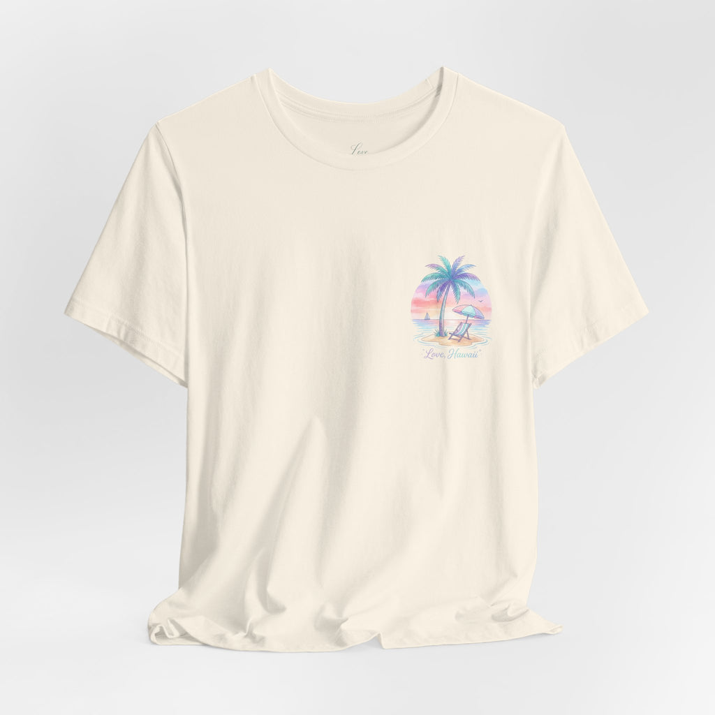 T-Shirt — Lanikai Hawaii Pastel Beach Palm Graphic Tee
