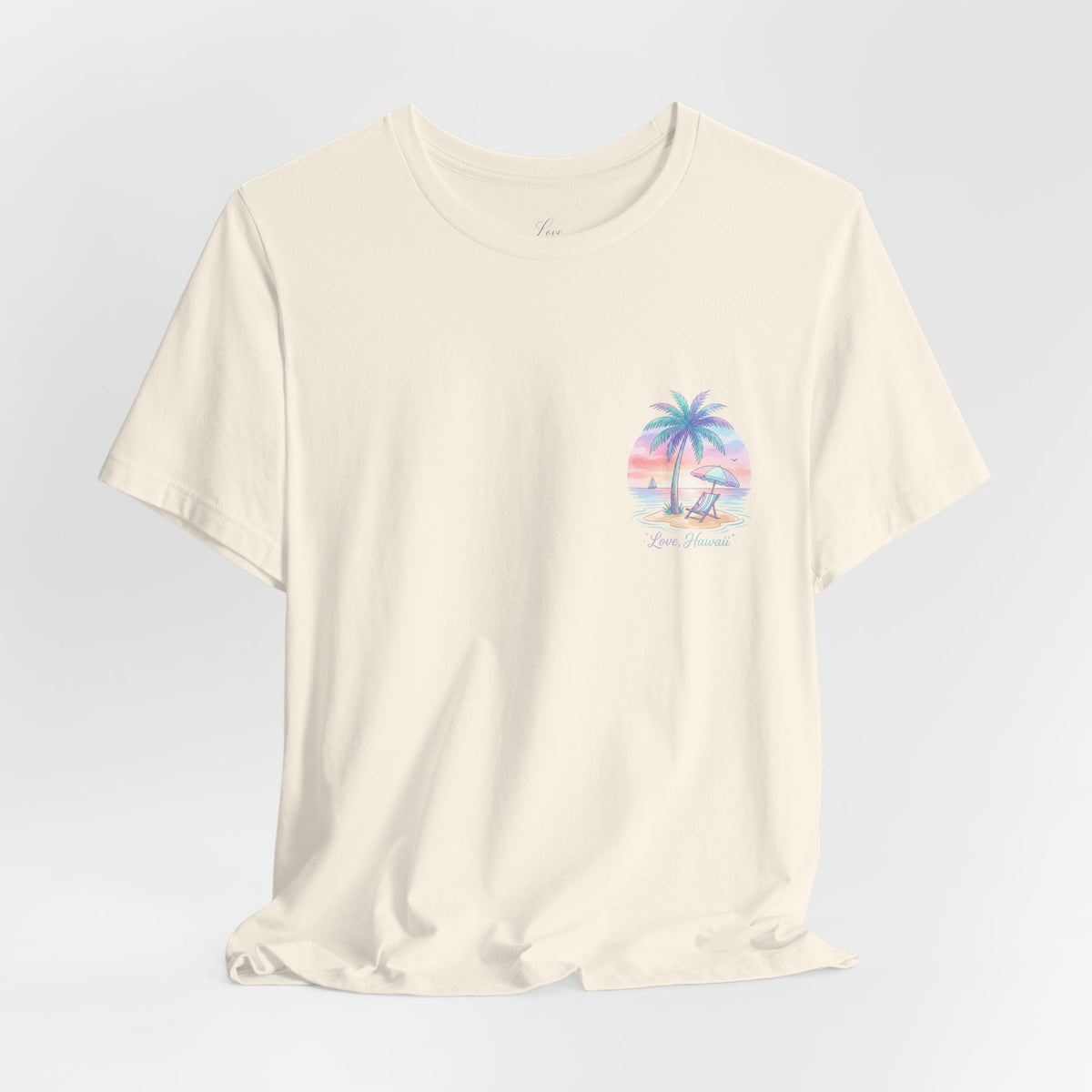 T-Shirt — Lanikai Hawaii Pastel Beach Palm Graphic Tee