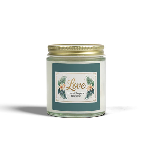 Coconut Apricot Scented Candle — Tropical Boutique Soy Jar (4oz or 9oz)-Love, Hawaii Home Collection