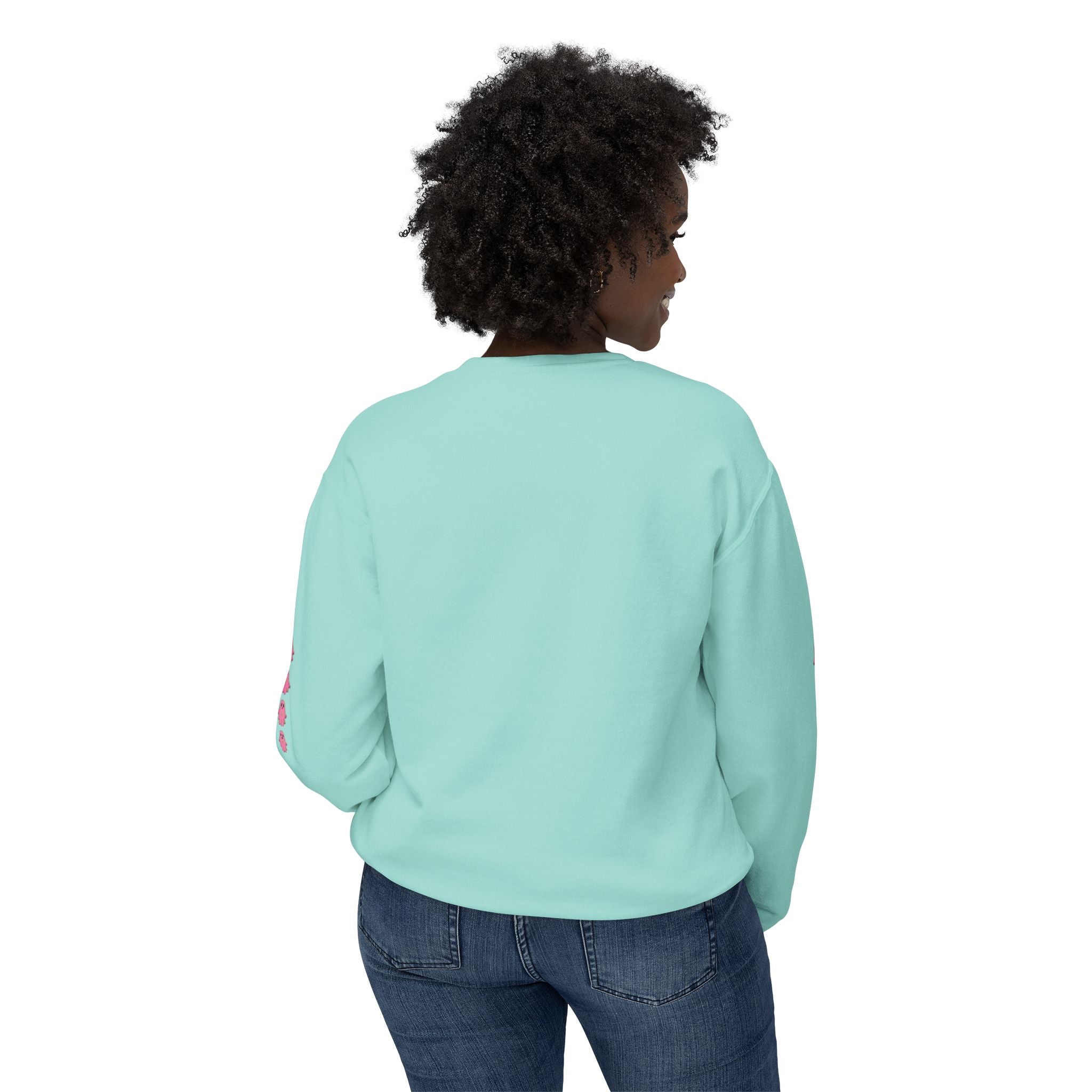 Floral Ghost Crewneck Sweatshirt | Ghost with Pink Flowers-Love, Hawaii Halloween