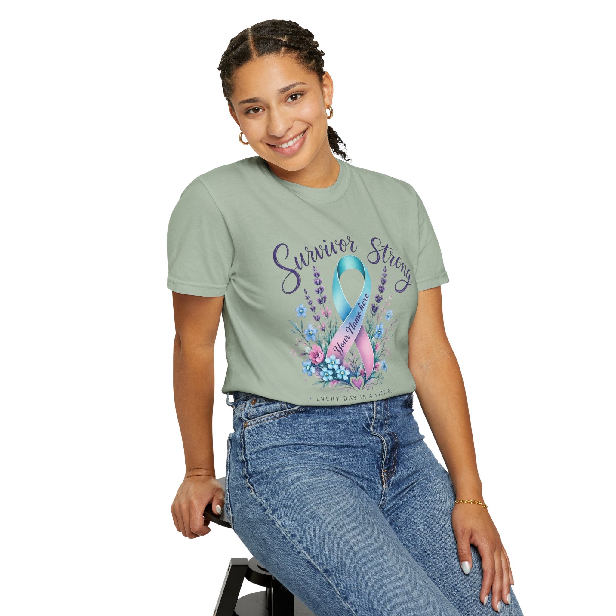 Survivor Strong Ribbon T-Shirt — Thyroid & Awareness Support Tee