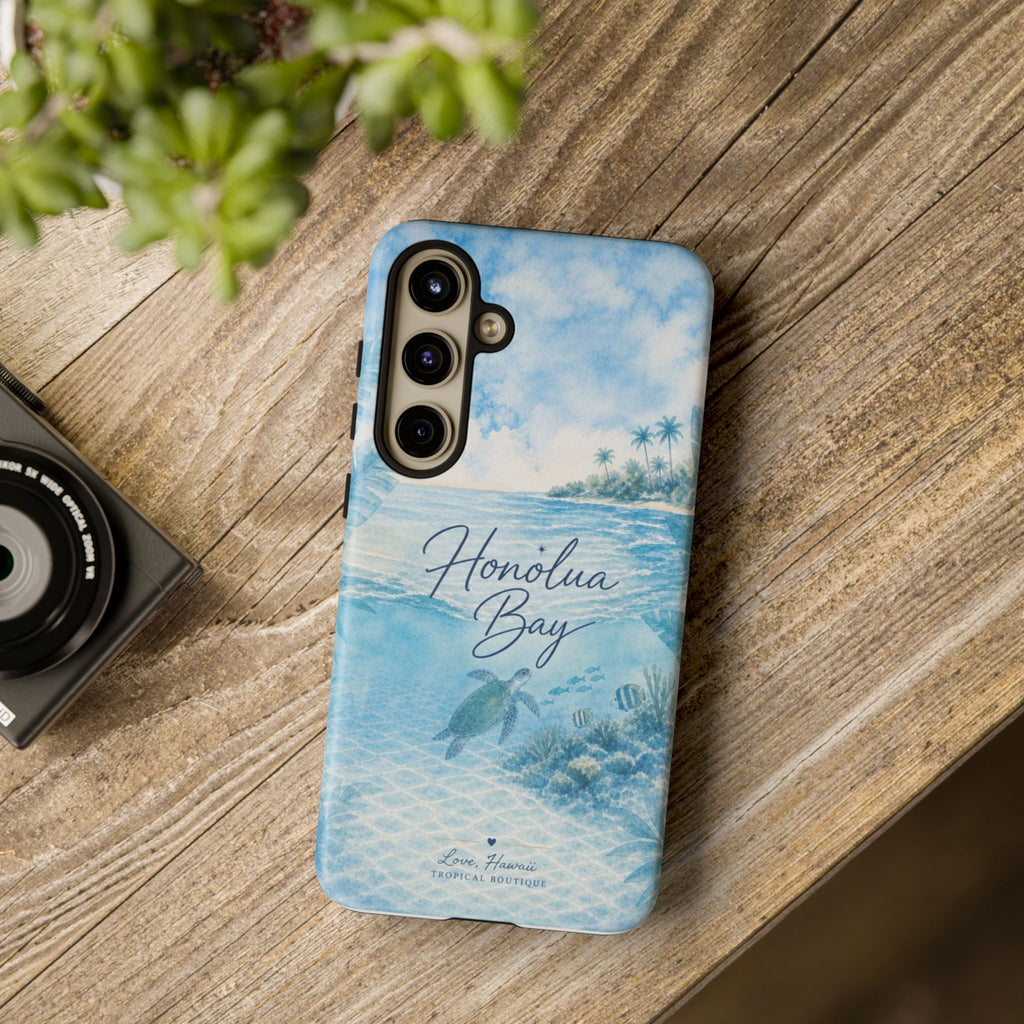 Honolua Bay Hawaii Tough Case | Sea Turtle Ocean Art | Tropical Watercolor Phone Cover